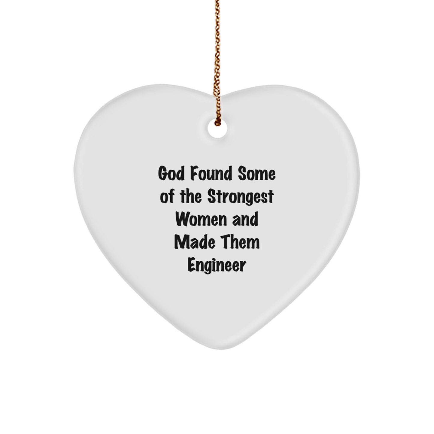 Funny Engineer Heart Ornament Gifts from Women to Engineer Friends and Family Members at Christmas Time - Image 1