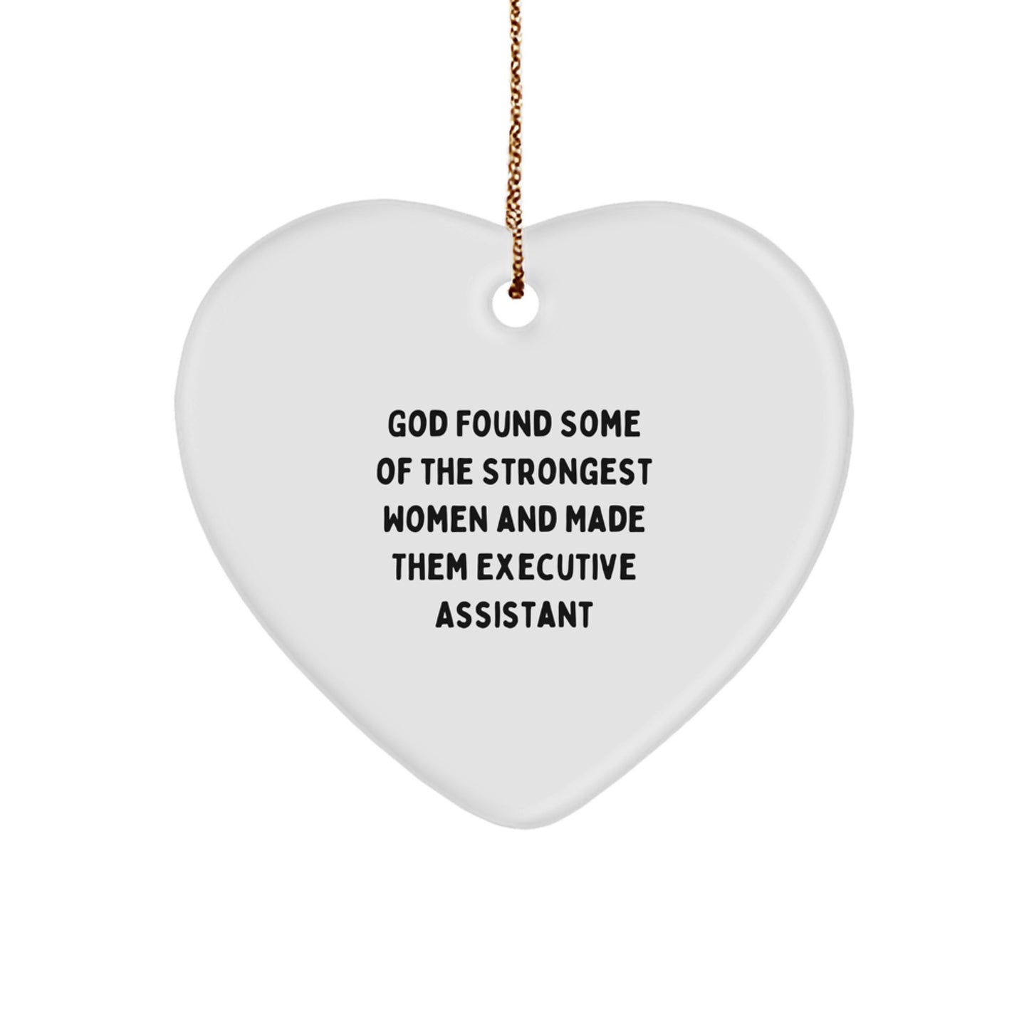 Funny Executive Assistant Heart Ornaments Gifts from Women, Perfect for Executive Assistant Women, Christmas Unique Gifts - Image 1