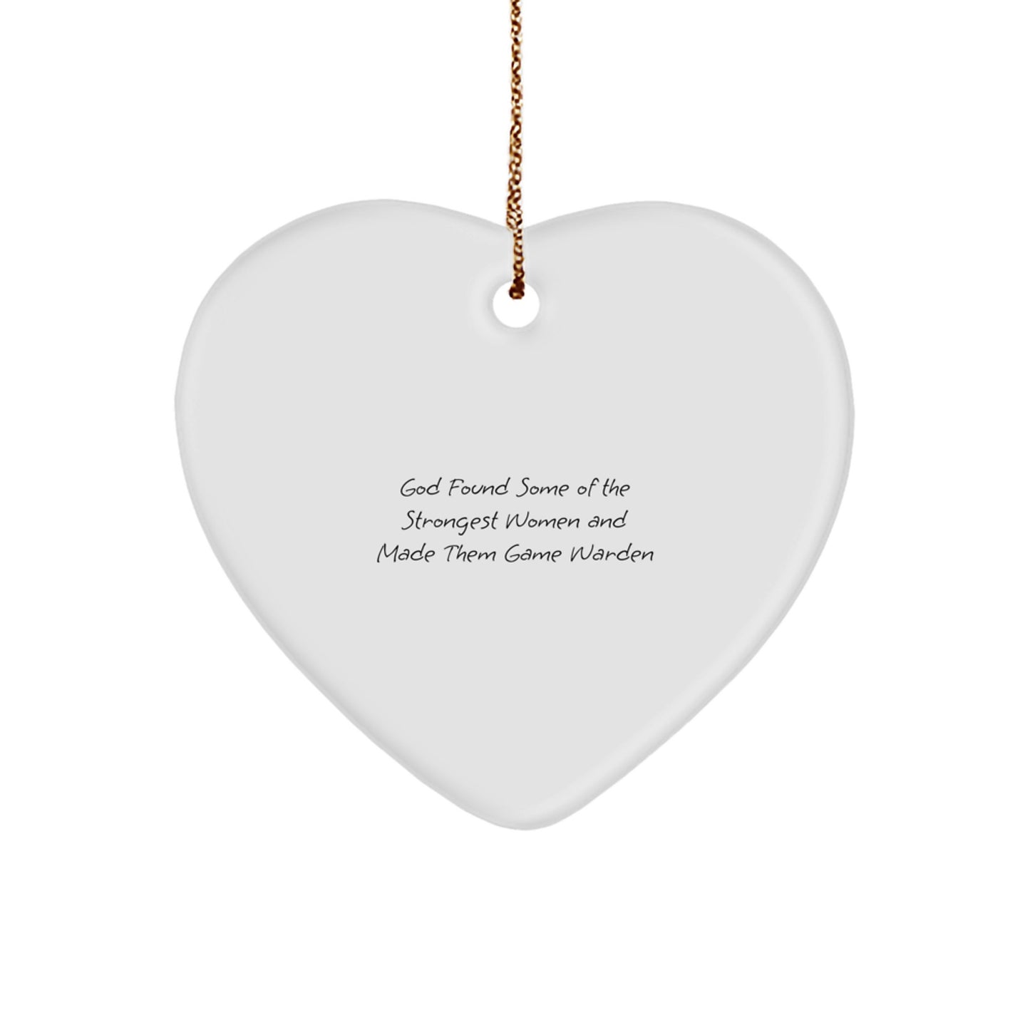 Funny Game Warden Heart Ornament Gifts from Men to Women, Inspirational Christmas Unique Gifts for Game Wardens, Heart Shaped - Image 1