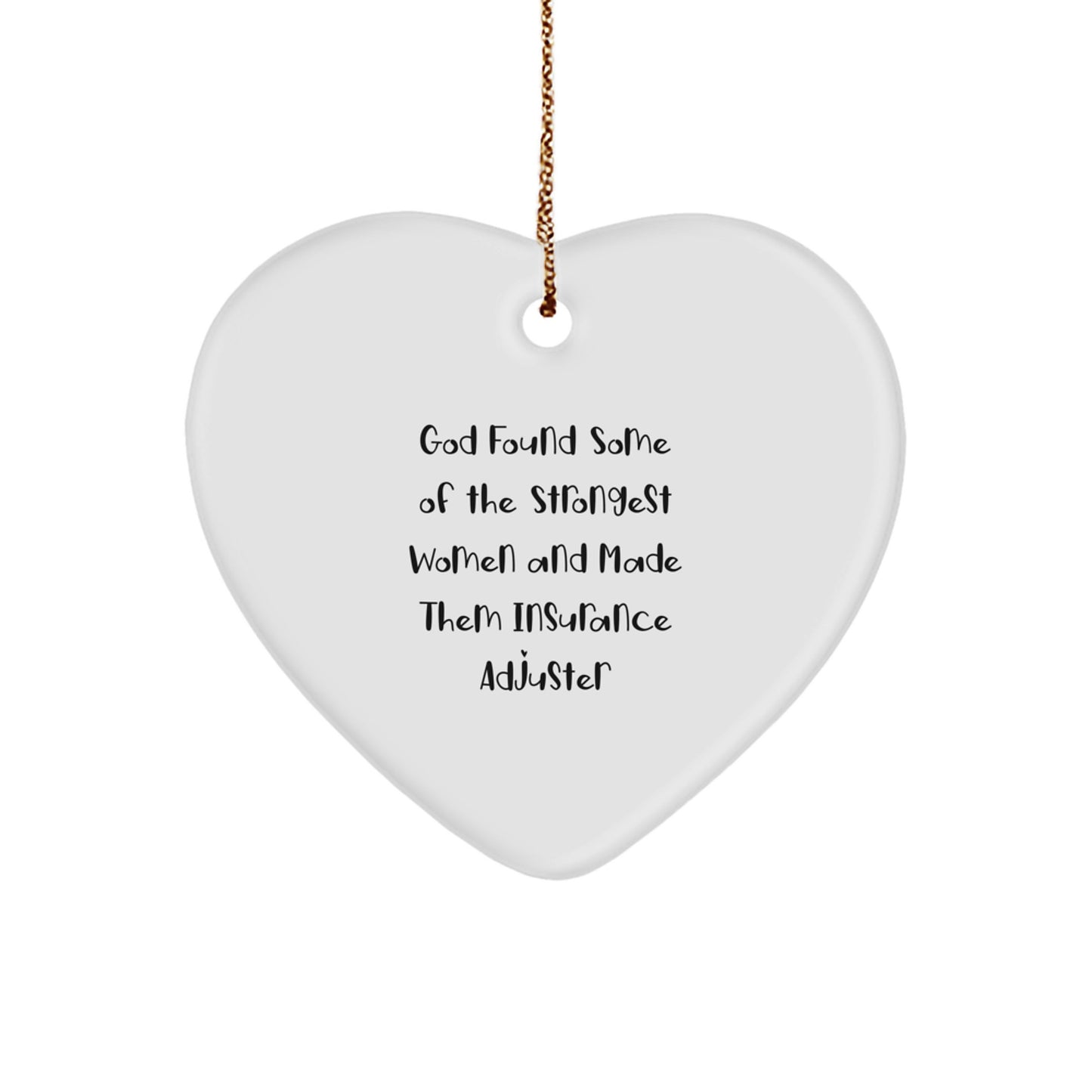 Funny Insurance Adjuster Heart Ornament Gifts from Friends for Women, Christmas Unique Gifts for Insurance Adjusters, Heart Shaped - Image 1