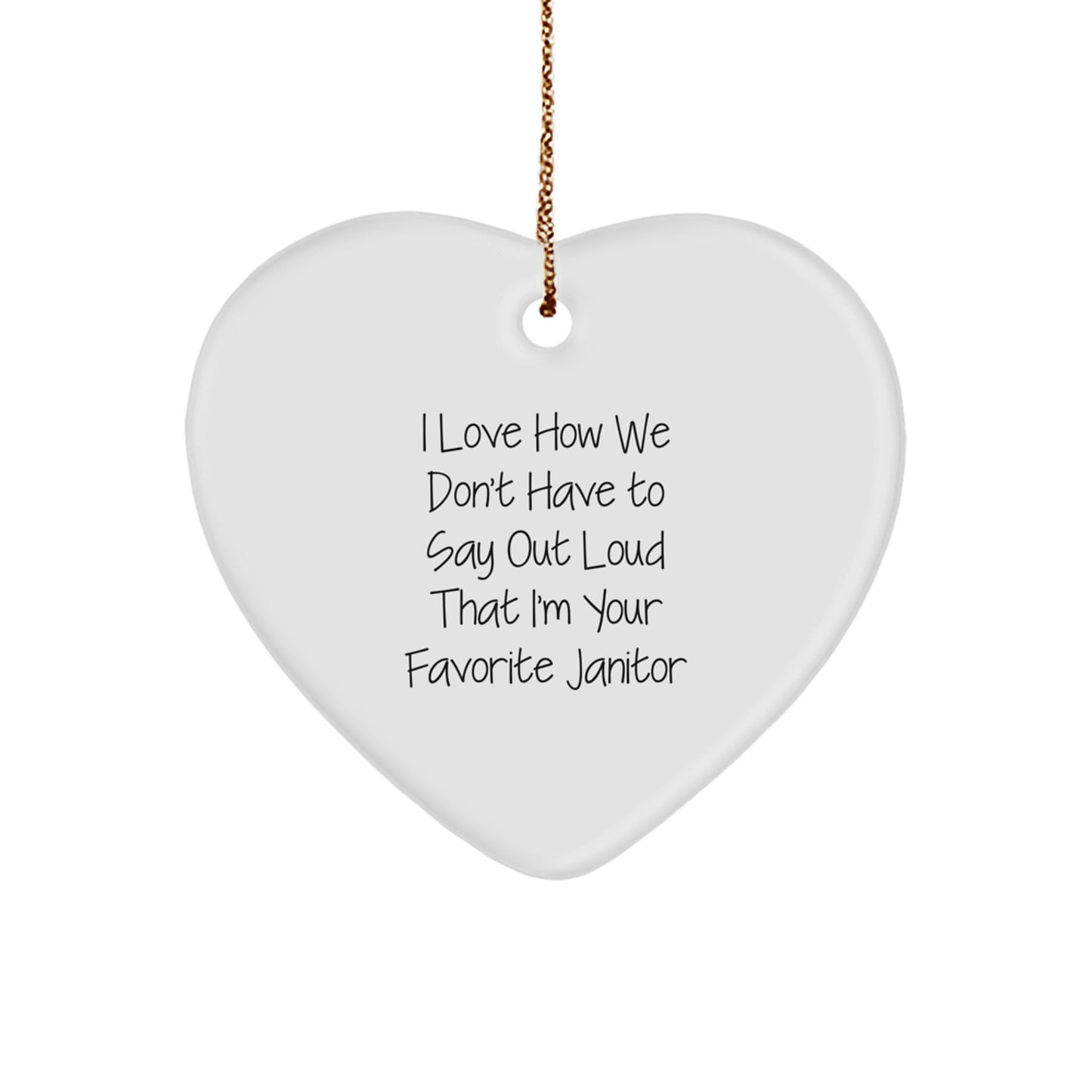 Funny Janitor Heart Ornament Gifts from Friends, Coworkers, or Family, Perfect for Christmas Unique Presents - Image 1