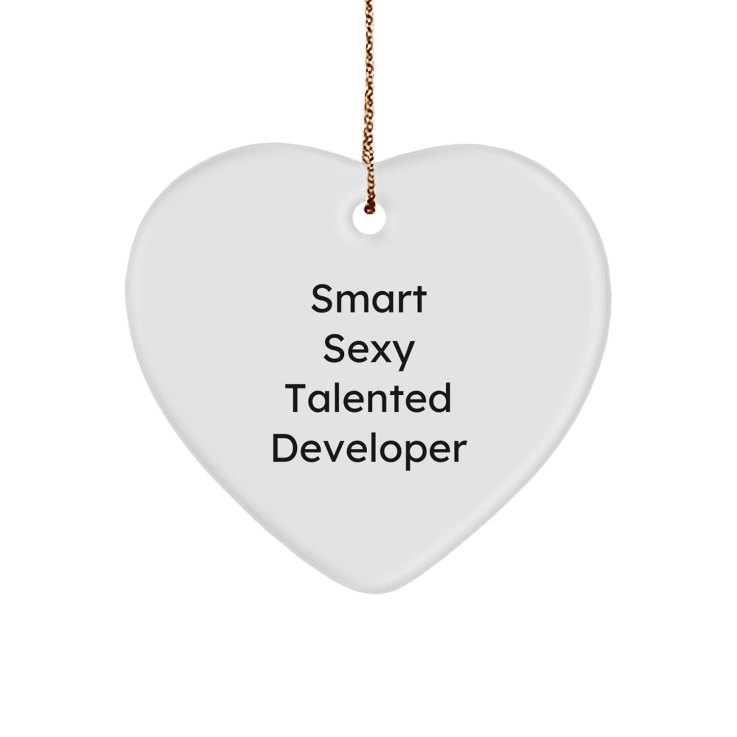 Funny Developer Heart Ornaments for Gifts from Friends - Smart Sexy Talented Developer Quote - Christmas Unique Gifts for Developer - Image 1