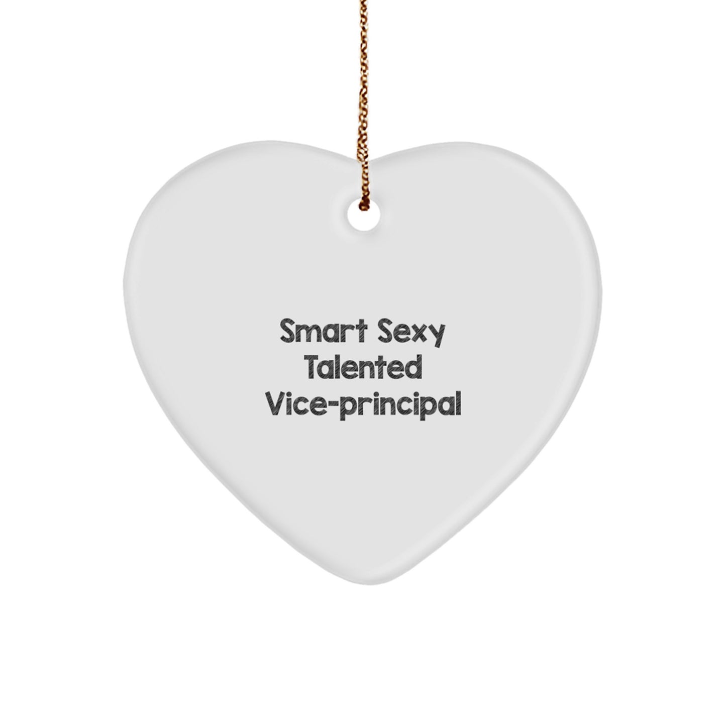 Smart Sexy Talented Vice-Principal Gifts for Christmas | Heart Ornament 'She's the Heart of the School' | Gifts from Friends and Family - Image 1