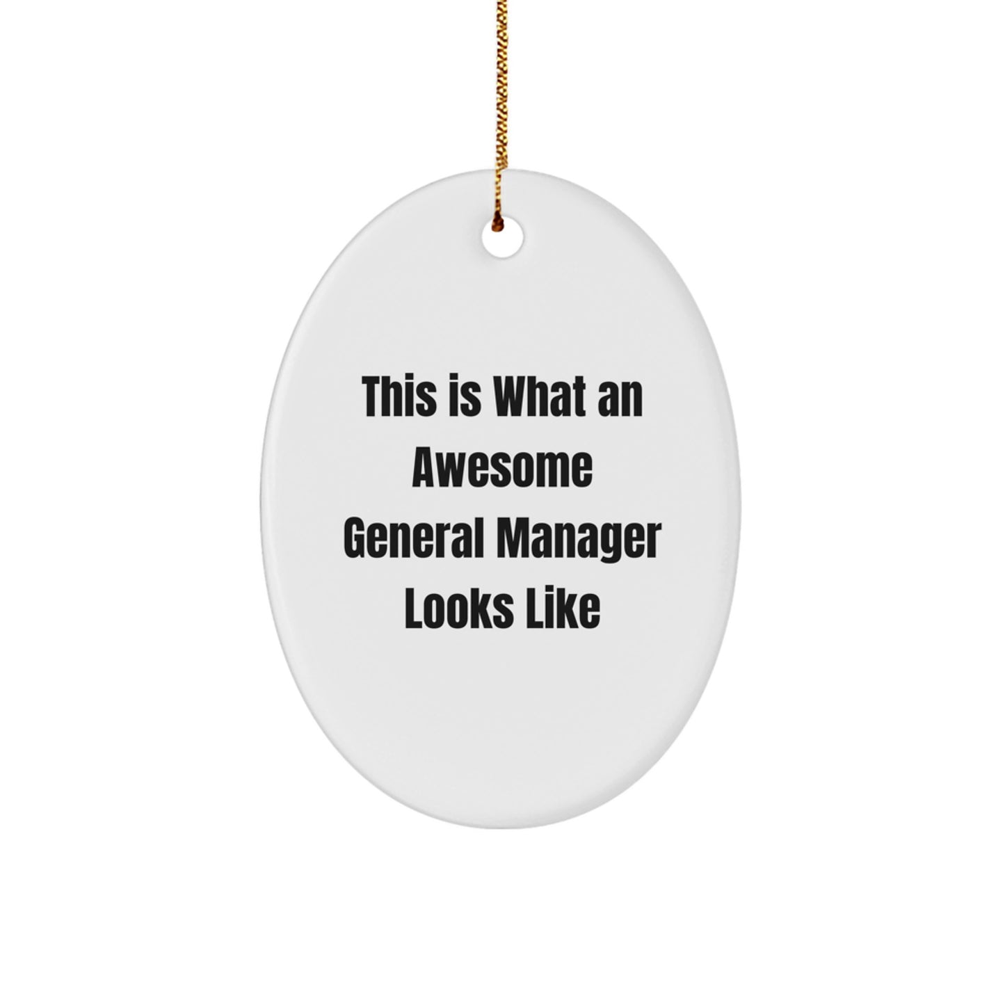 Funny General Manager Gifts from Friends, Inspirational Oval Ornament for General Manager, Christmas Unique Gifts for Him - Image 1