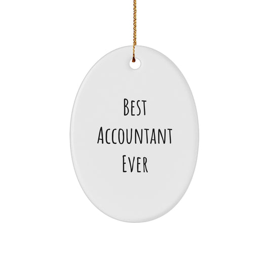 Funny Best Accountant Ever Oval Ornament Gifts from Friends for Christmas - Image 1