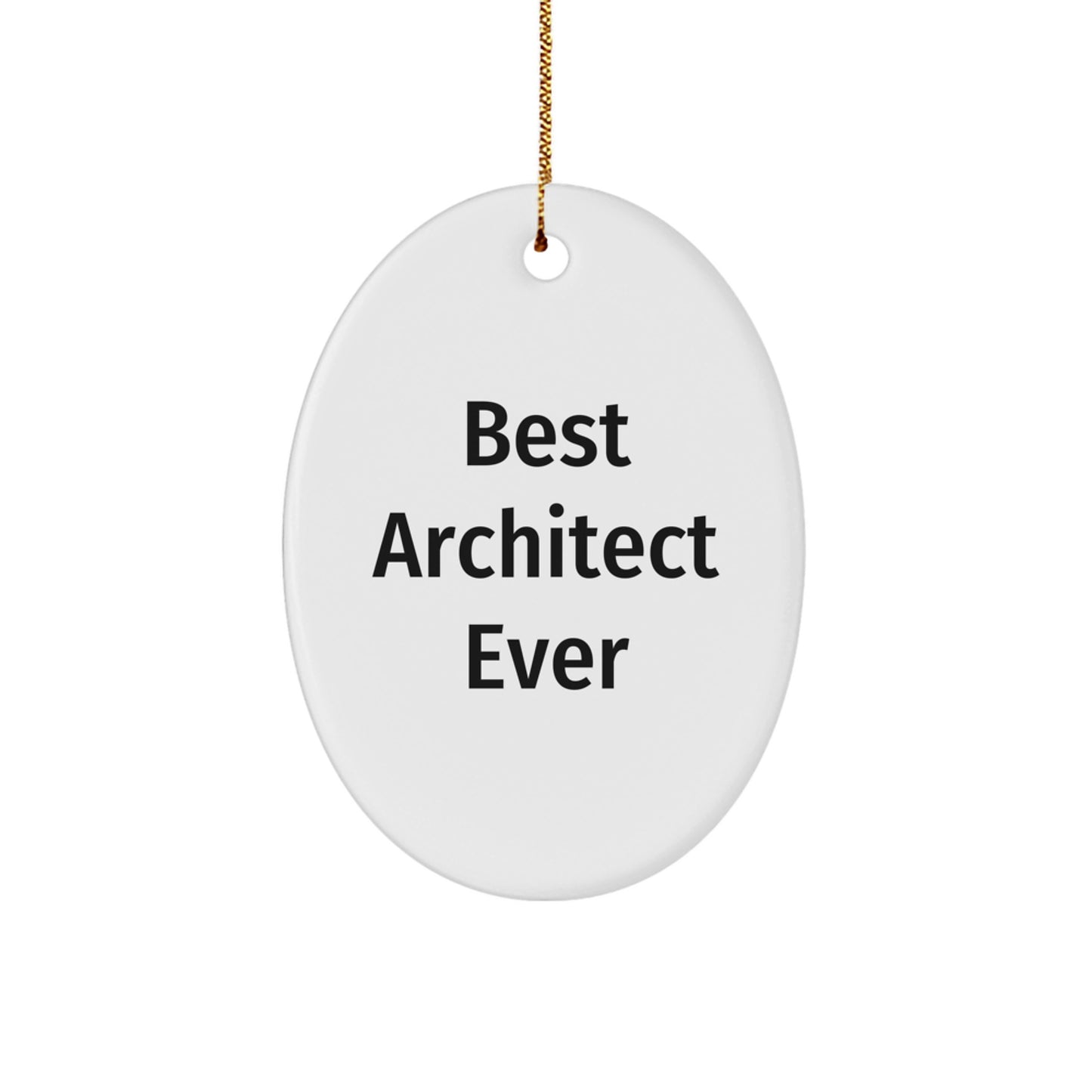 Funny Best Architect Ever Oval Ornament Gifts from Friends to Coworkers this Christmas - Image 1