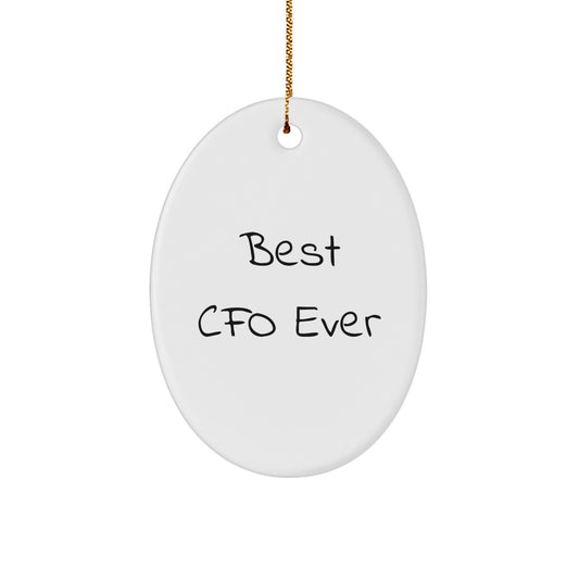 Funny CFO Gifts from Best - 'Best Cfo Ever' Oval Ornament for Christmas - Image 1