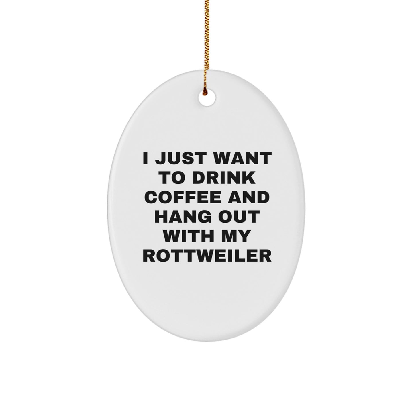 Funny Rottweiler Dog Oval Ornament Gifts from Family to Friends for Christmas - Image 1