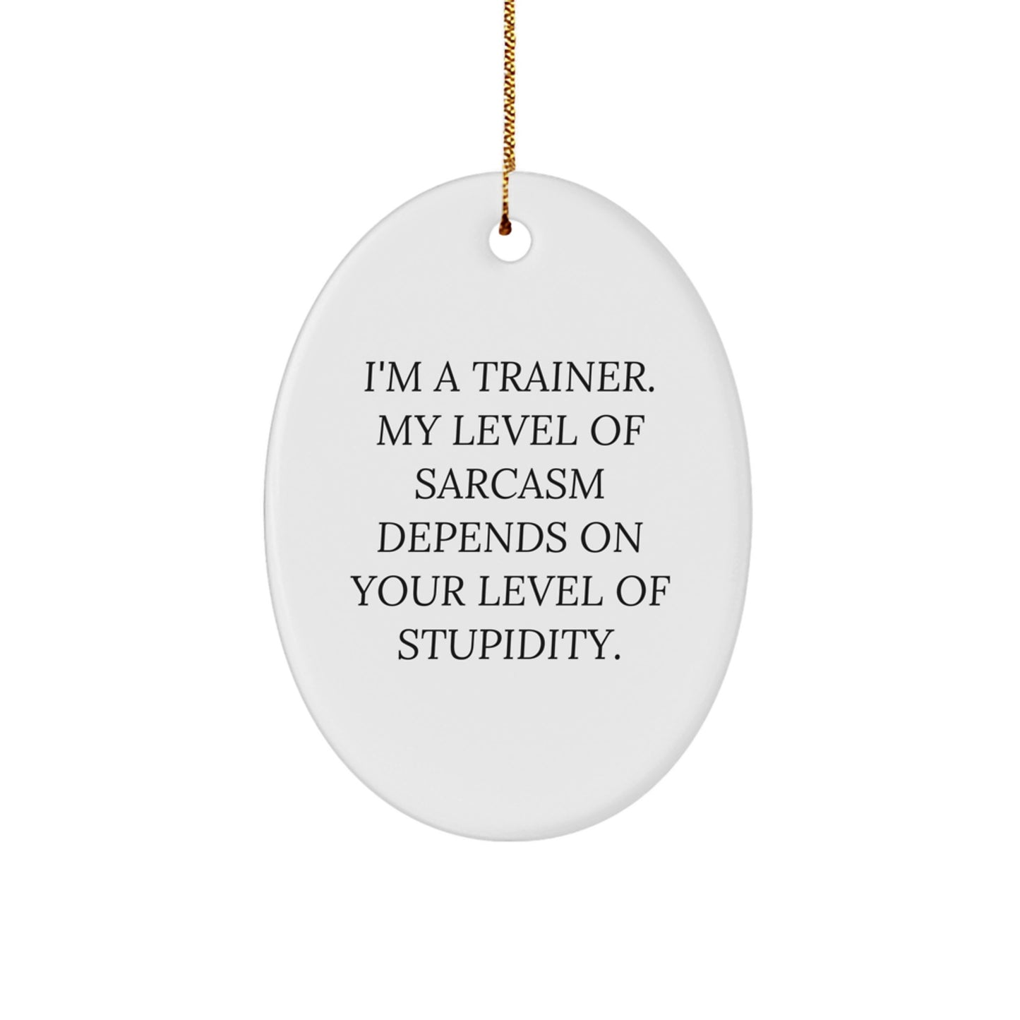Funny Trainer Gifts from Friends for Trainer - Oval Ornament, Christmas Unique Gifts - Image 1