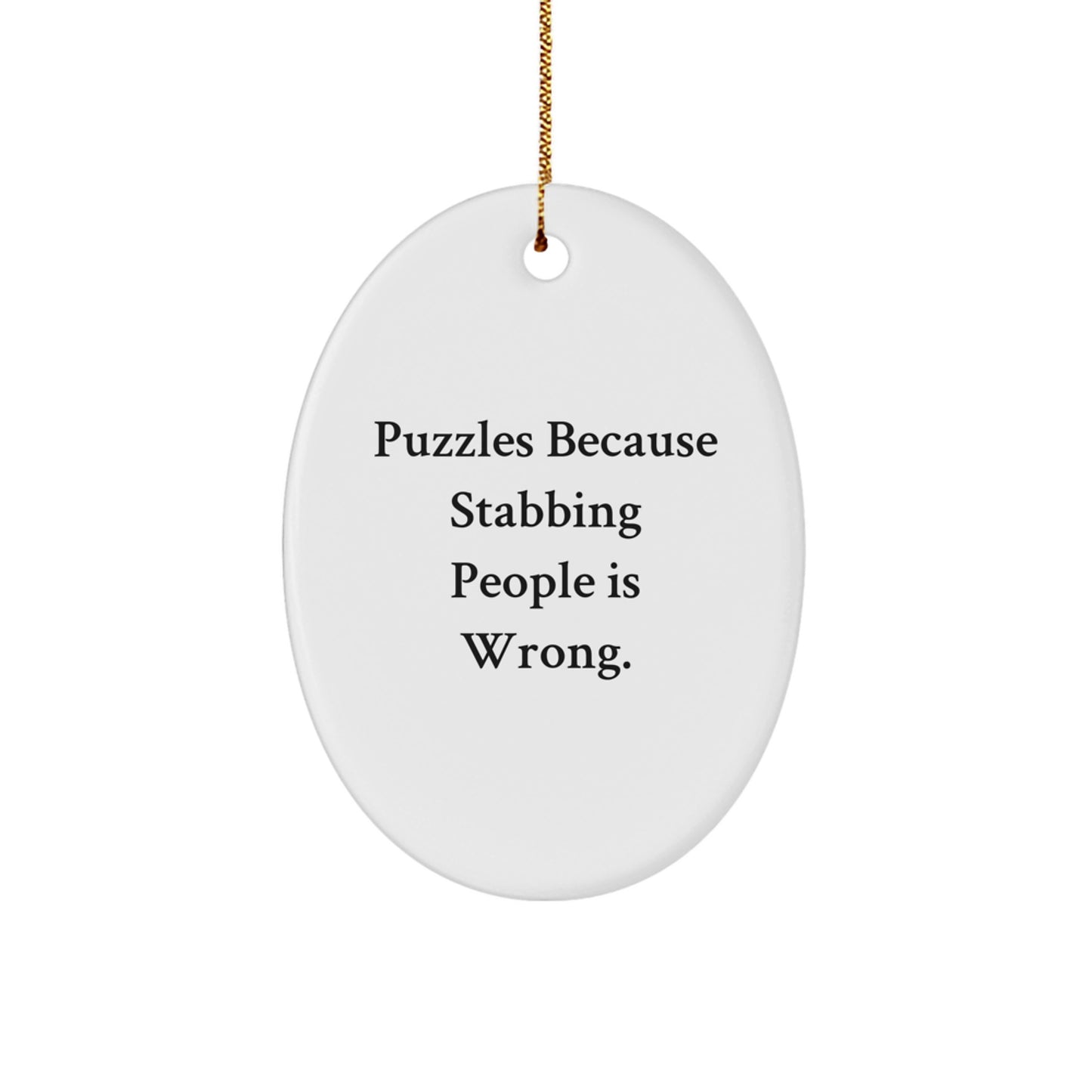 Funny Puzzles Gifts for Men - Oval Ornament, Puzzle Lover Christmas Unique Presents from Family - Image 1