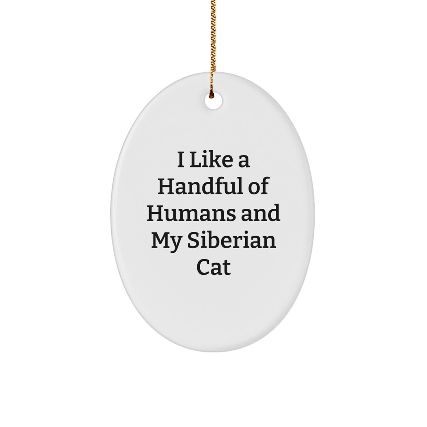 Funny Siberian Cat Lover Gifts from Men to Women Friends and Family Christmas Decorations Oval Ornament - Image 1