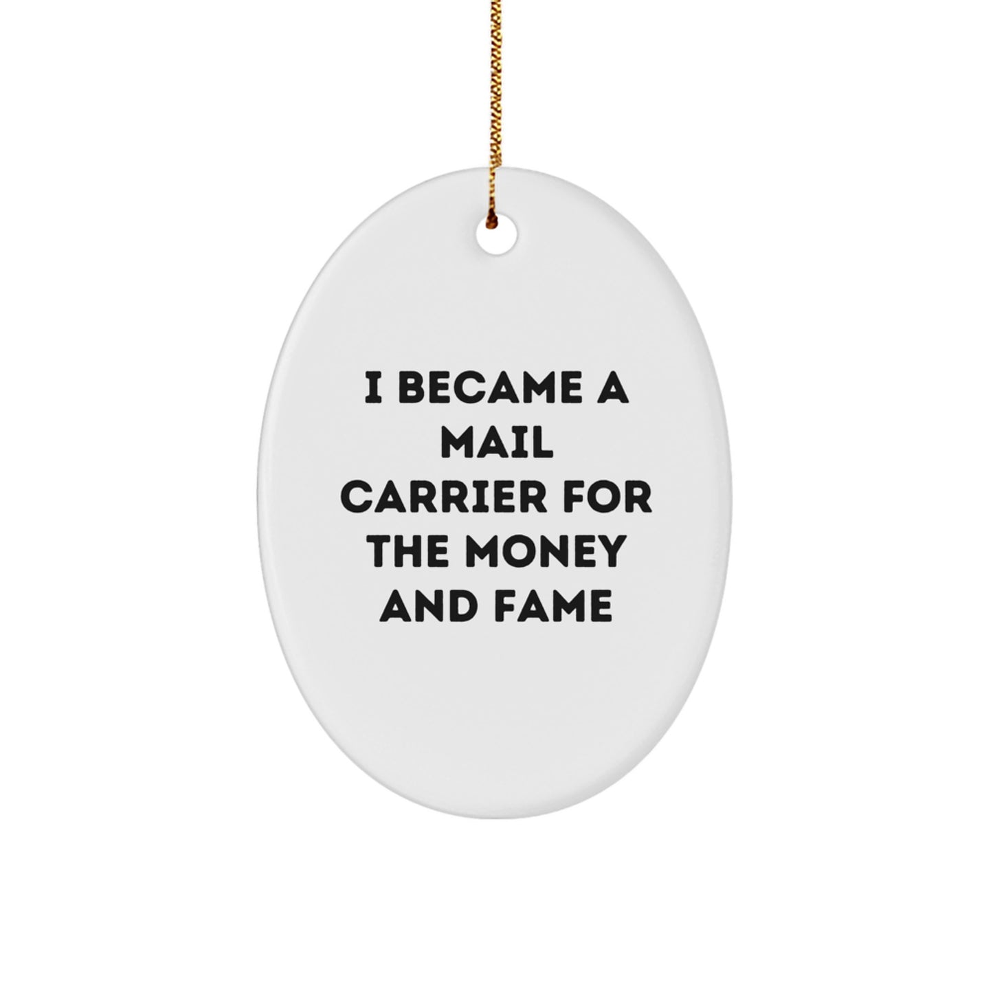 Funny Mail Carrier Oval Ornament Gifts from Friends for Christmas Unique MDF Decorations - Image 1