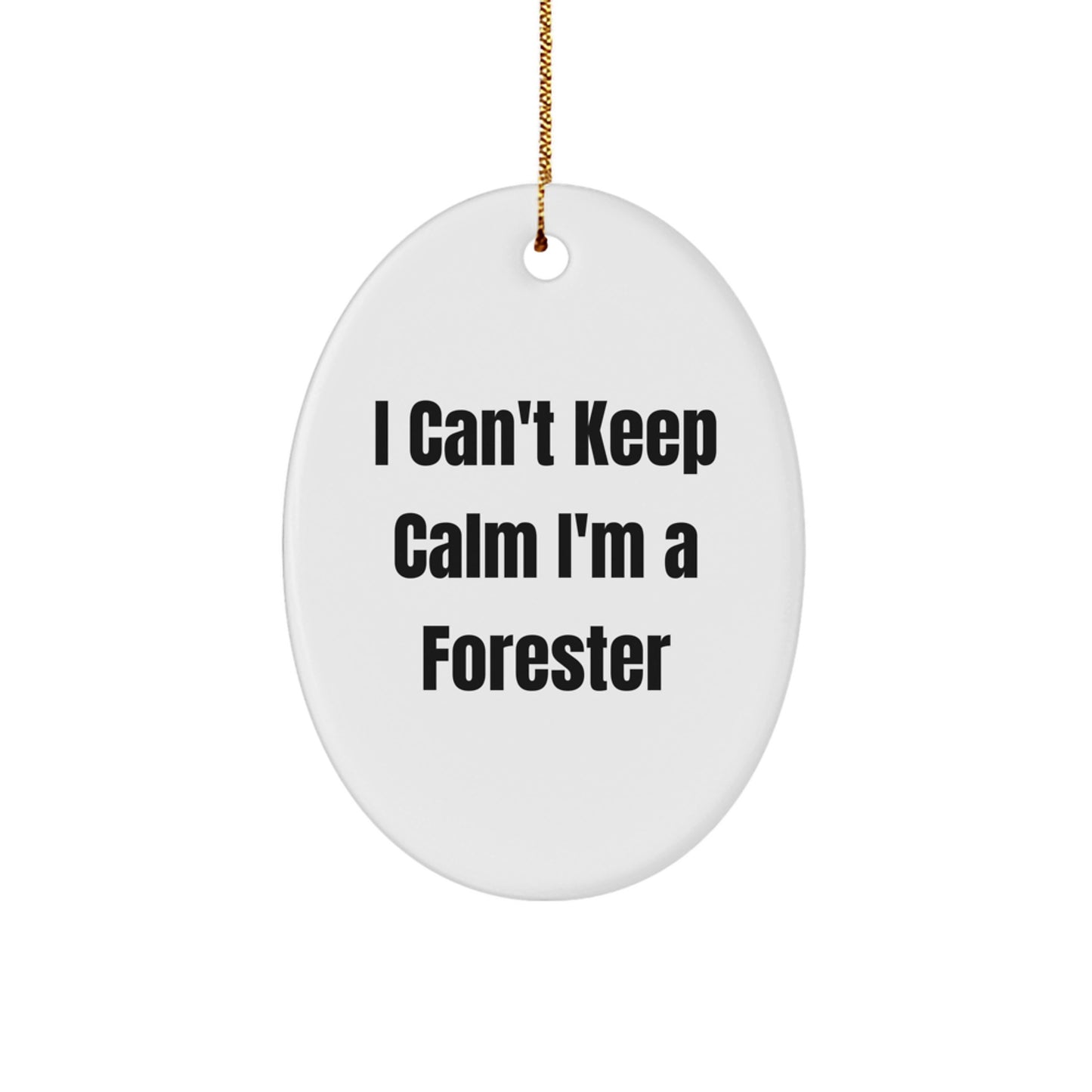 I Can't Keep Calm I'm A Forester Oval Ornament Gifts from Family to Foresters, Funny Forester Christmas Unique Gift - Image 1