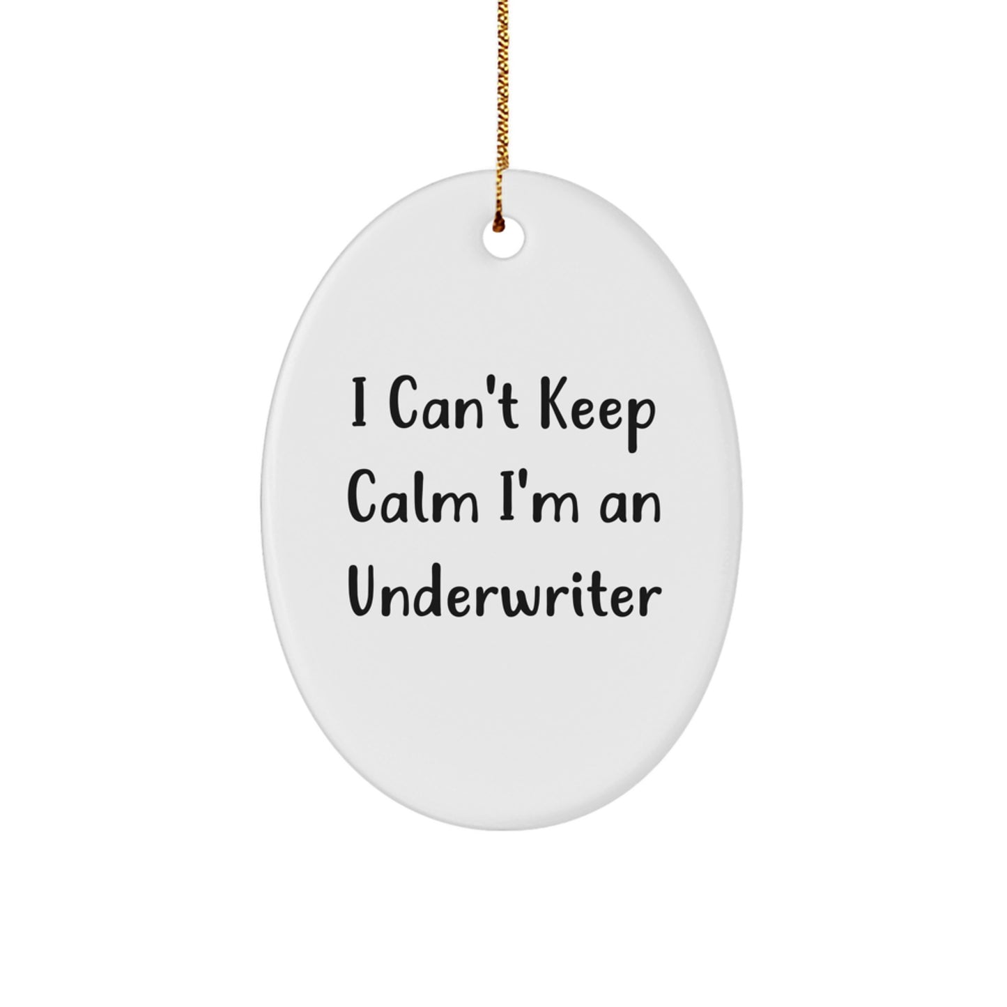 I Can't Keep Calm Funny Underwriter Gifts for Men Women Friends - Oval Ornament Christmas Unique Presents from Family - Image 1