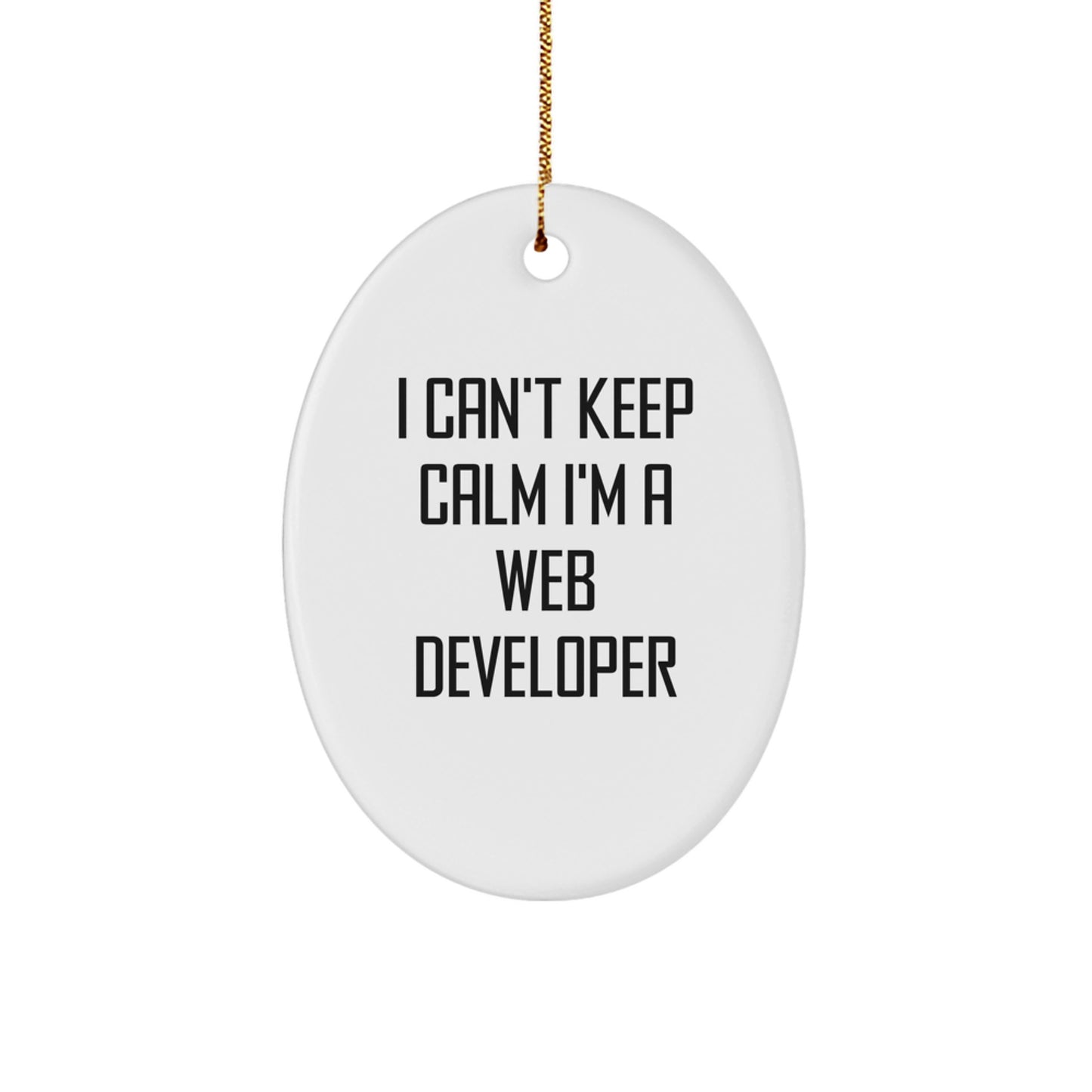 I Can't Keep Calm I'm A Web Developer Oval Ornament Gifts from Family to Friends for Christmas - Image 1