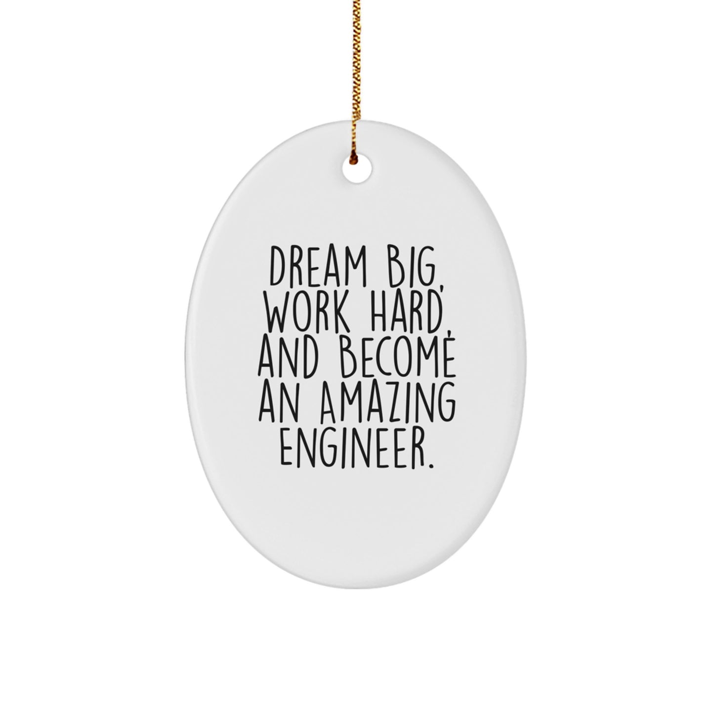 Funny Engineer Gifts from Men - Inspirational Oval Ornament for Engineer Friends - White Oval Shaped MDF with High-Gloss Finish - Perfect Christmas Unique Gifts for Engineer Coworkers - Image 1