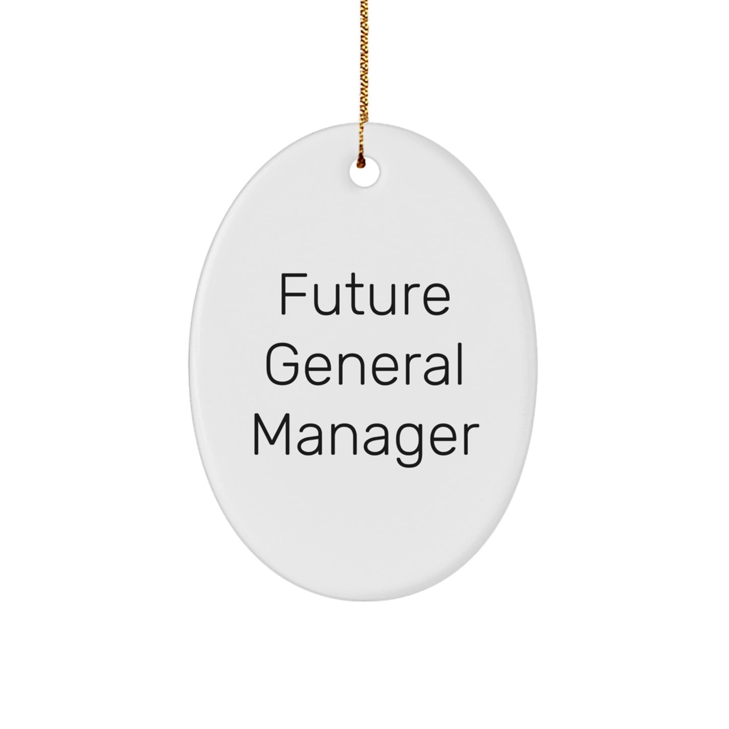 Funny General Manager Gifts from Family - Inspirational Oval Ornament for Future General Manager - White, 3.25" Tall, Christmas Unique Gifts for Him - Image 1