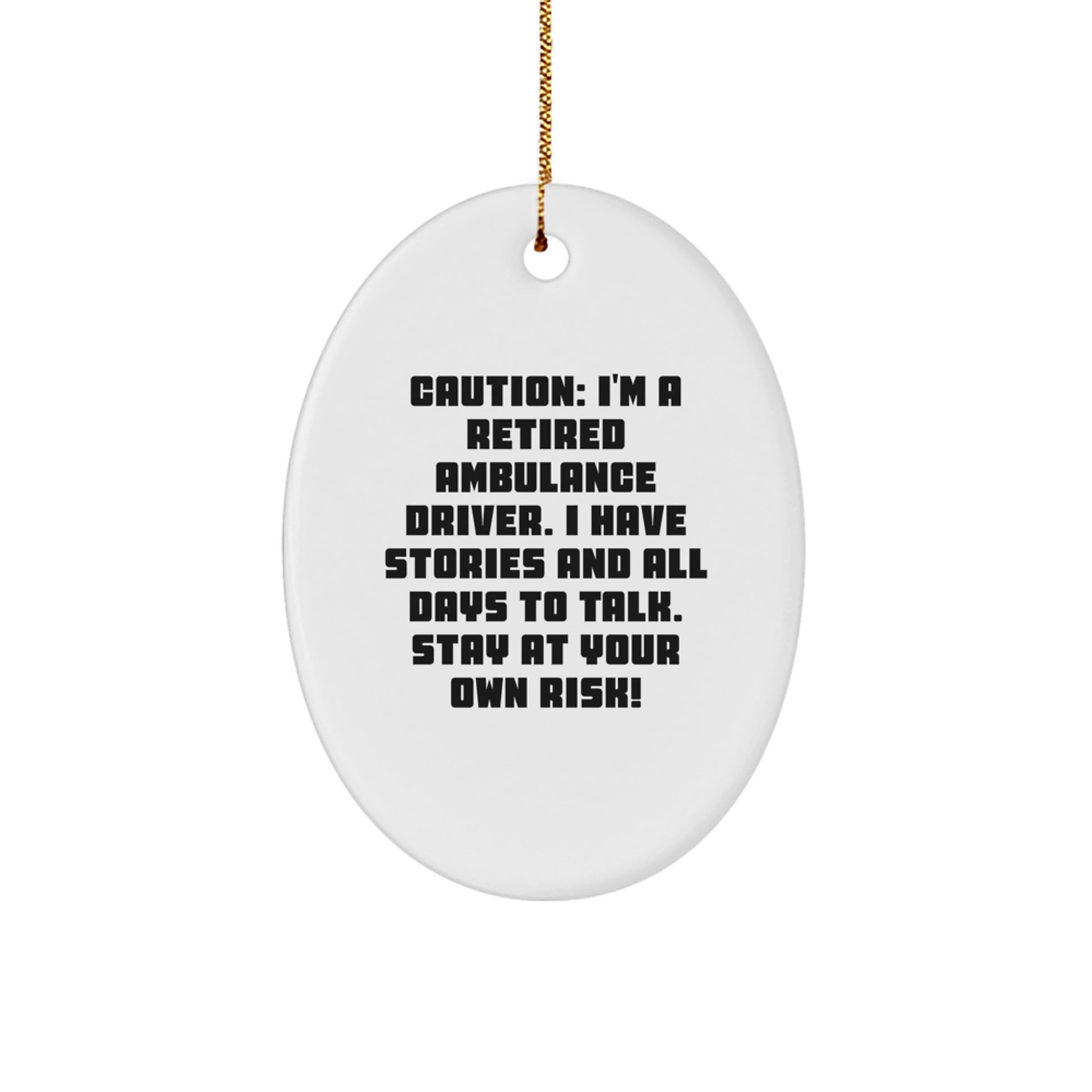 Ambulance Driver Oval Ornament Gift for Men Ambulance Drivers Friends Christmas Unique Gifts from Friends - Image 1