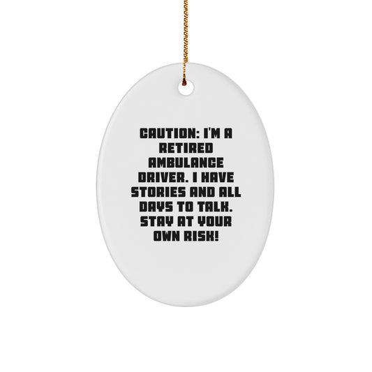 Ambulance Driver Oval Ornament Gift for Men Ambulance Drivers Friends Christmas Unique Gifts from Friends - Image 1