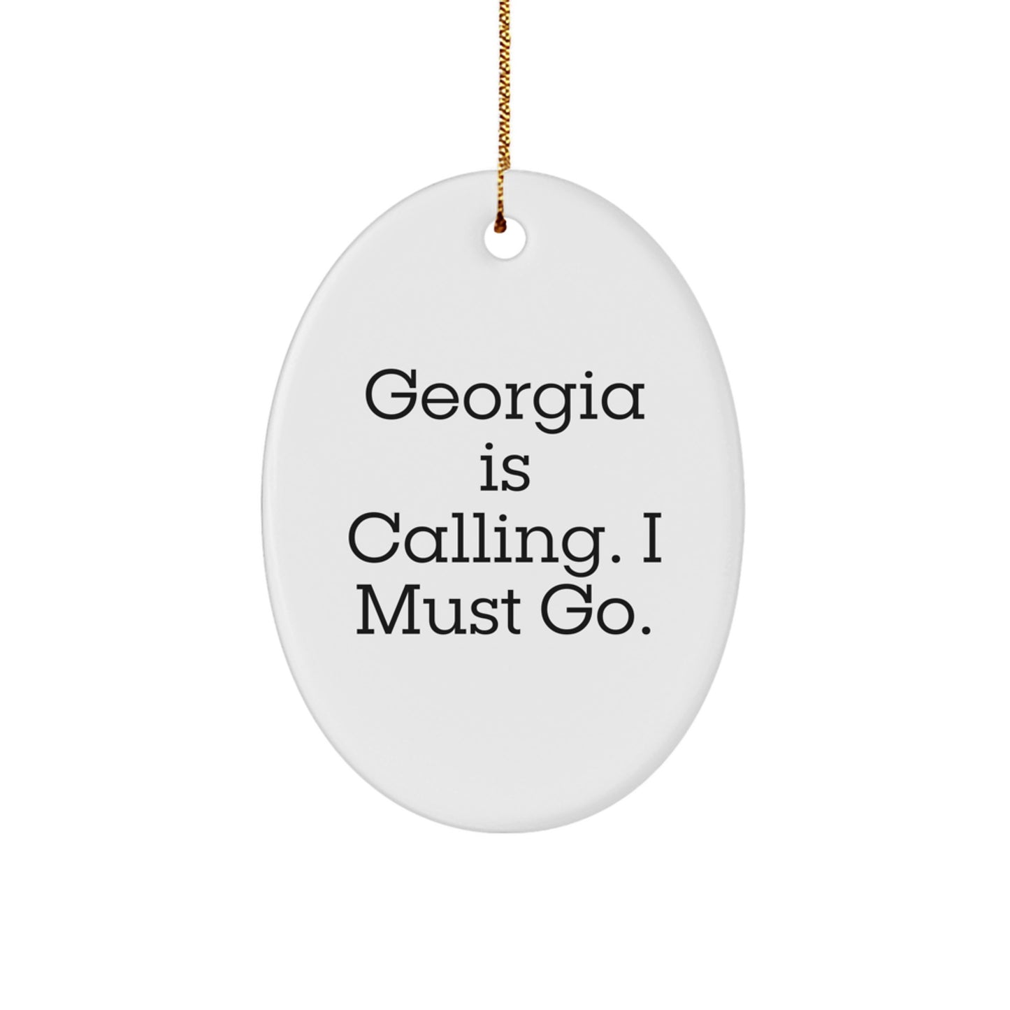Funny Georgia Oval Ornament, Gifts from Friends to Family for Christmas Unique Decorations - Image 1