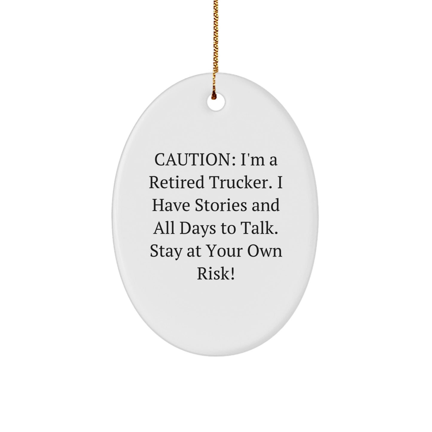 Funny Trucker Gifts from Friends, Personalized Oval Ornament Trucker Decorations for Christmas Unique Gifts - Image 1