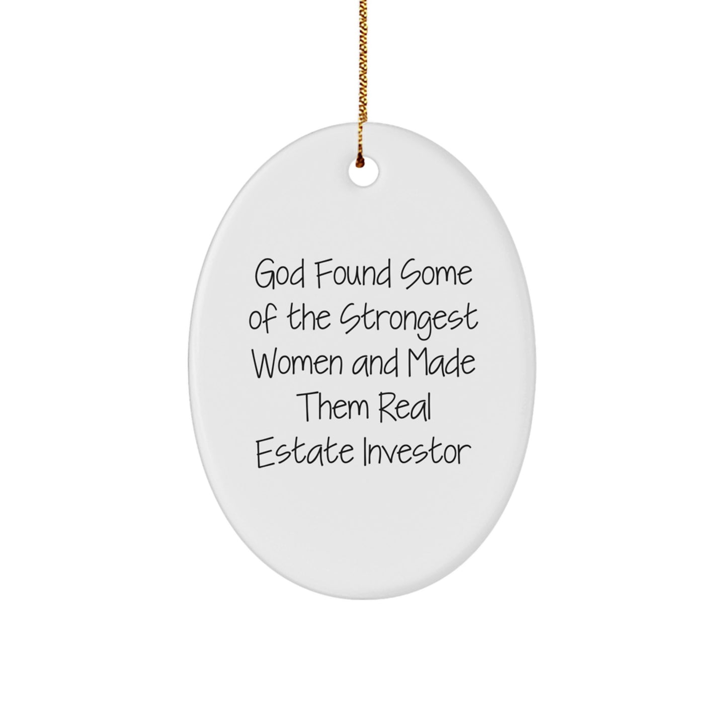Funny Real Estate Investor Gifts, Christmas Unique Ornaments for Women, Friends, Coworkers, Oval Shaped Decorations with Inspirational Quote - Image 1