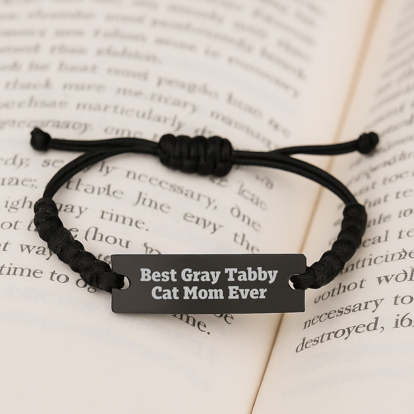 'Purrfect' Gray Tabby Cat Mom Ever Gifts from Friends and Family - Adjustable Rope Birthday Unique Gift for Gray Tabby Cat Lovers - Image 3