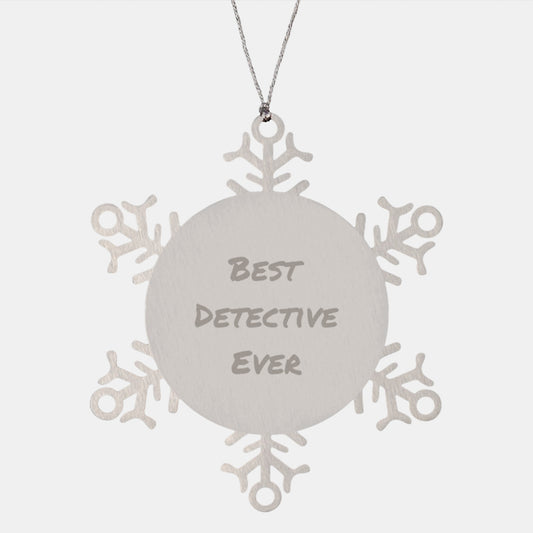 Best Detective Ever Snowflake Ornament Gifts from Family for Detective Friends - Image 1