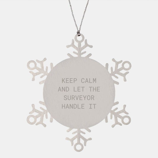A Funny Snowflake Ornament for Surveyor Friends and Family on Christmas Unique Gifts from Surveyor Lovers - Image 1