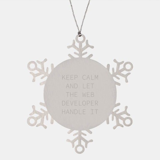 Web Developer Christmas Unique Gifts from Friends - Funny Quote Snowflake Ornament for Men, Women, Coworkers, Family, Web Developers - Image 1