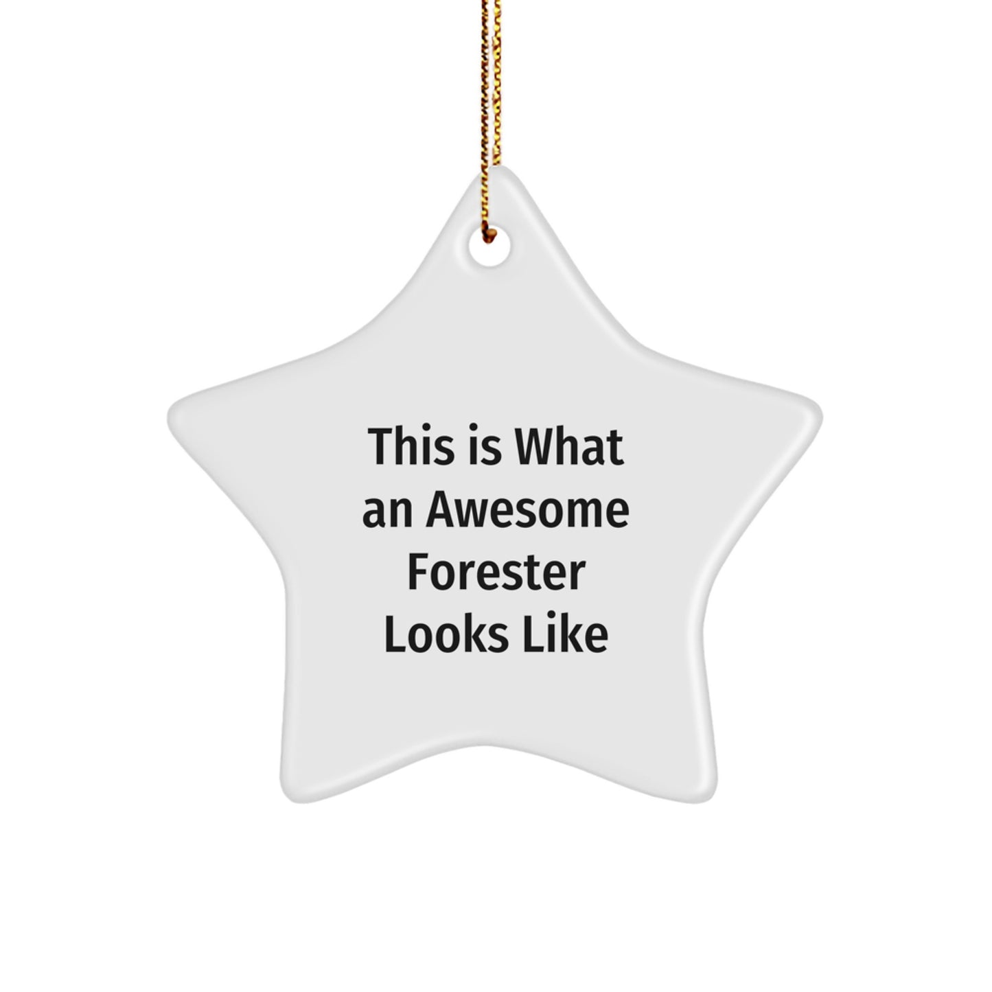 Forester Gifts, Christmas Unique Star Ornaments, 'This Is What An Awesome Forester Looks Like' Funny Quote, Gifts from Family, for Forester - Image 1
