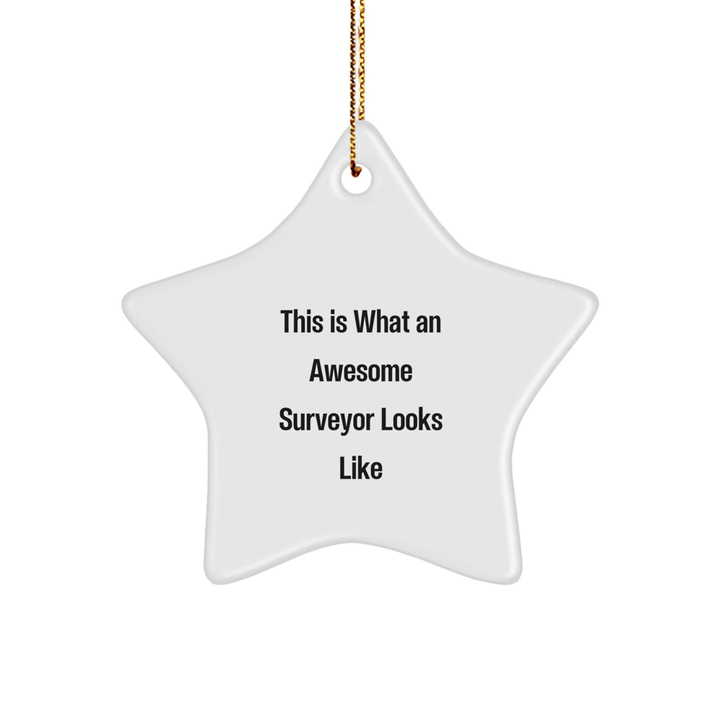 Funny Surveyor Gifts from Family for Men Star Ornament White Christmas Unique Gift Ideas - Image 1