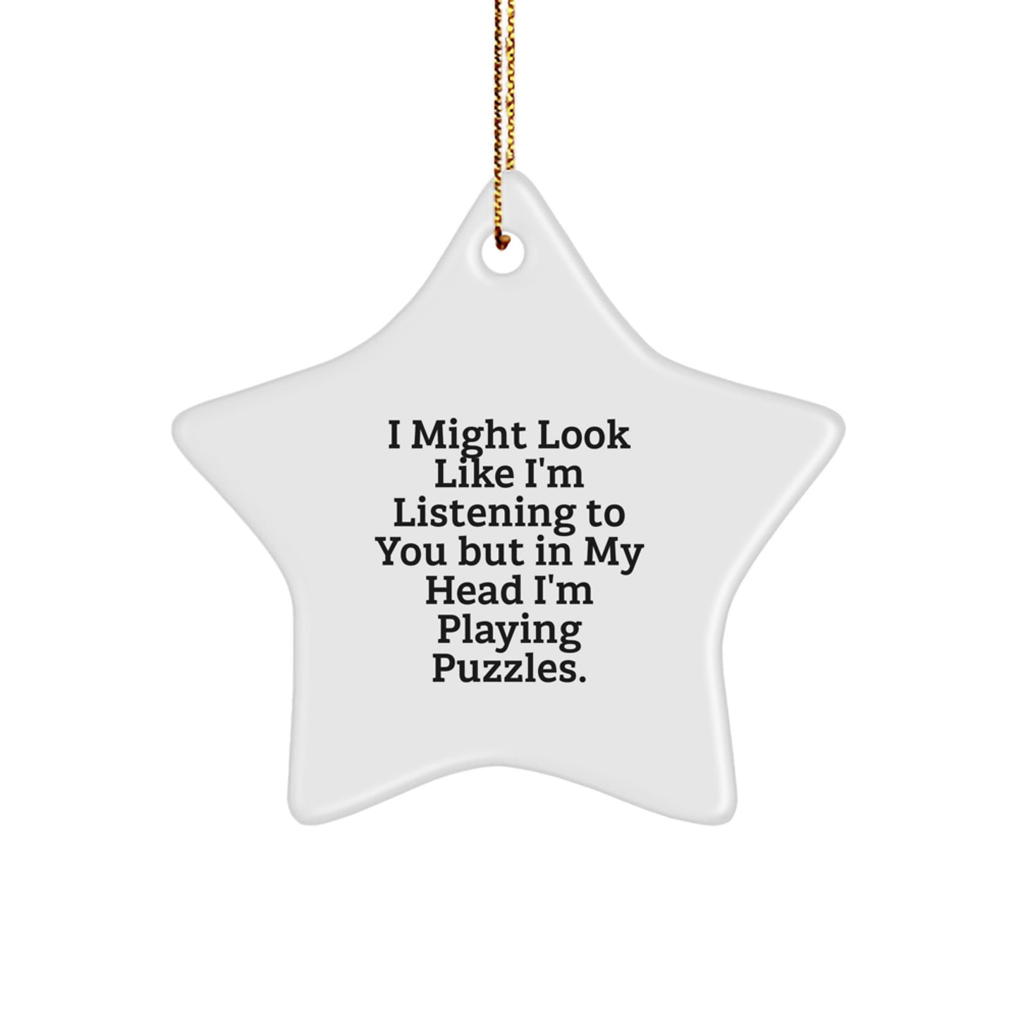 Funny Puzzle Gifts from Friends, Star Ornament for Puzzles Lovers, Christmas Unique Gifts for Men and Women - Image 1