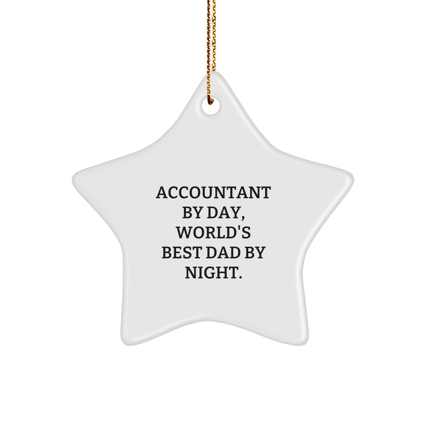 Funny Accountant Star Ornament Gifts from Men, Unique Christmas Unique Gifts for Accountant, Dad, World's Best Accountant By Day, Night Star Decor - Image 1