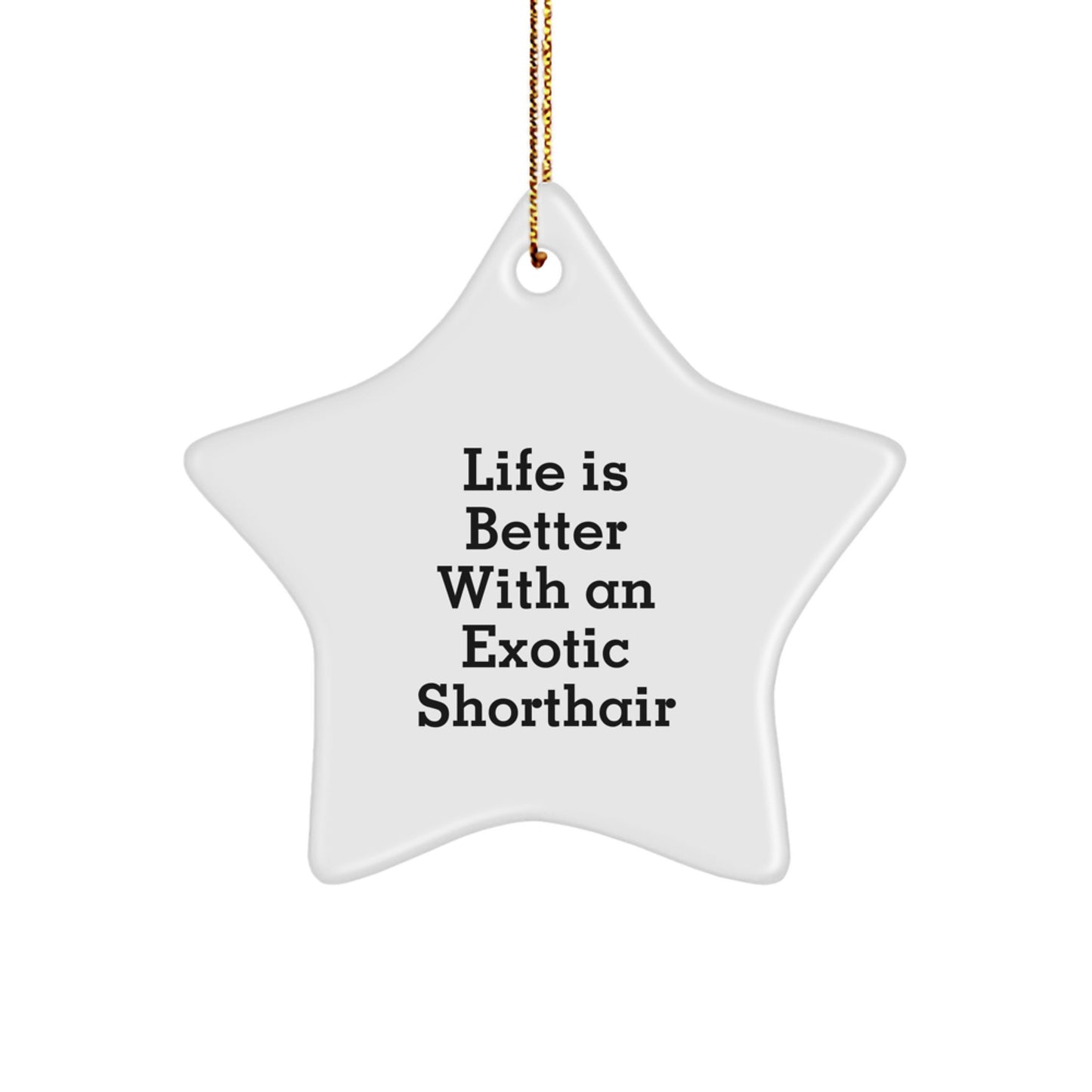 Exotic Shorthair Cat Star Ornament Gifts from Family Friends to Exotic Shorthair Cat Lovers - Life Is Better With An Exotic Shorthair, Funny Christmas Ornament for Cat Enthusiasts - Image 1