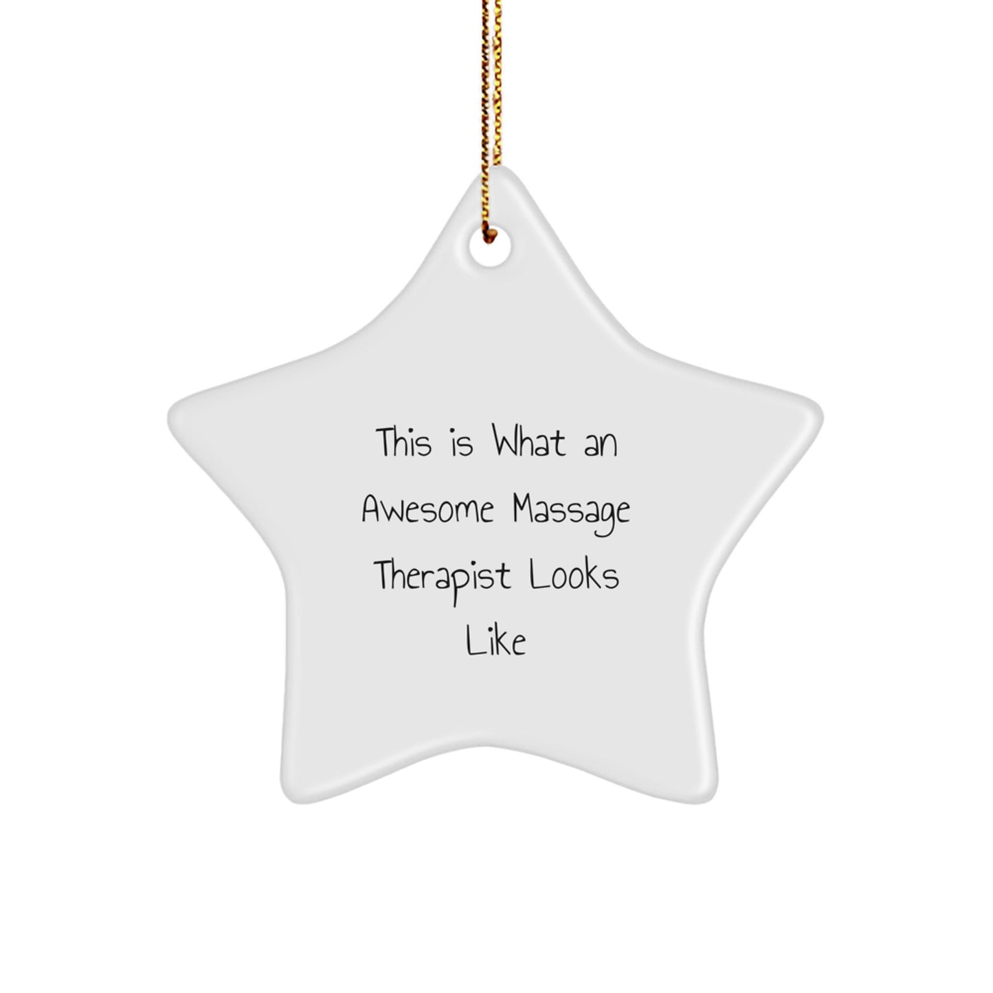 Massage Therapist Gifts for Christmas, 'This Is What An Awesome Massage Therapist Looks Like' Star Ornament, Gifts from Friends and Family - Image 1