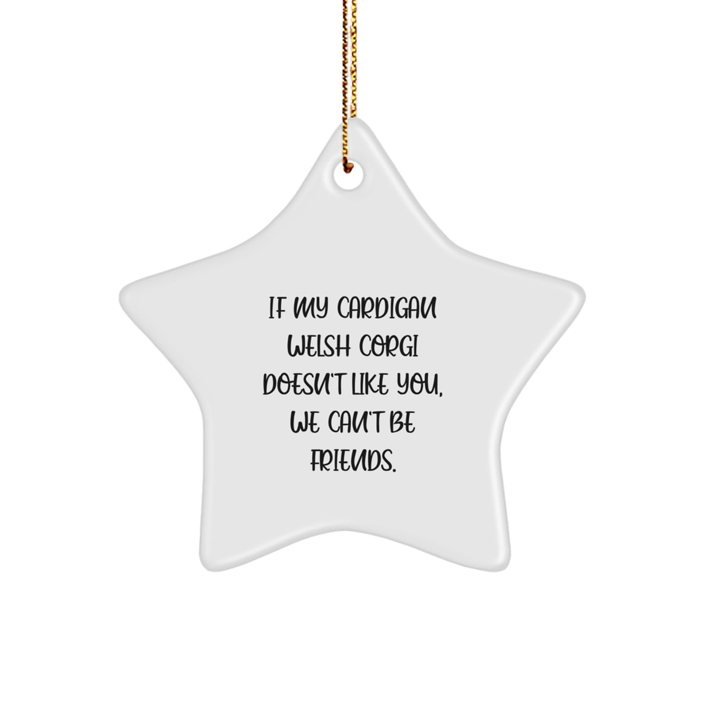 Funny Cardigan Welsh Corgi Dog Christmas Unique Gifts from Men to Friends with Star Ornament Quote - Image 1