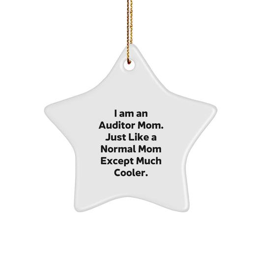 Auditor Mom Star Ornament, Funny Christmas Unique Gifts for Auditor by Friends, Perfect Unique Gift Idea for Auditor Women, Men, Coworkers, Family - Image 1