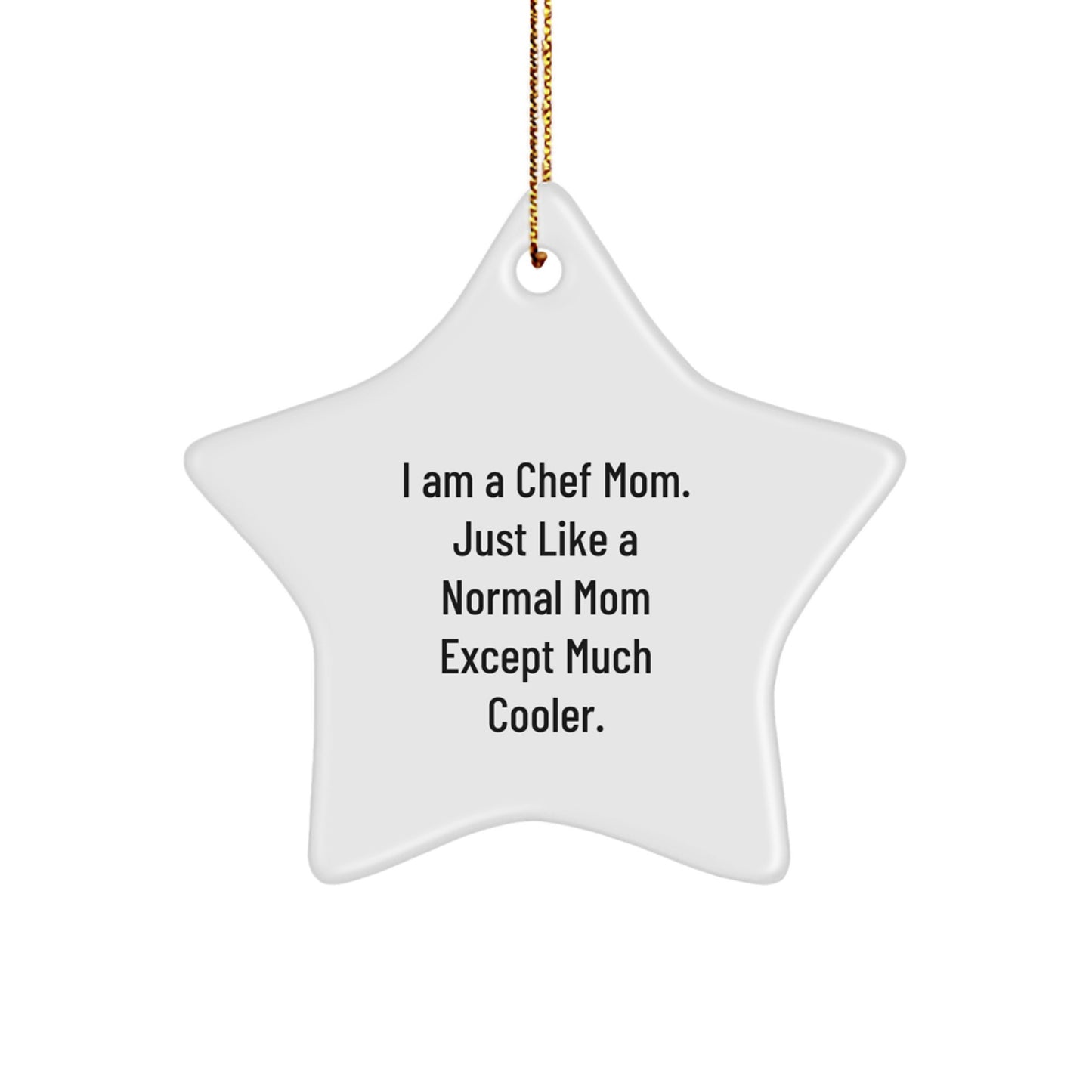 Funny Chef Mom Gifts from Family Christmas Star Ornament for Chef Women, Unique Star Shaped Decorations for Friends - Image 1