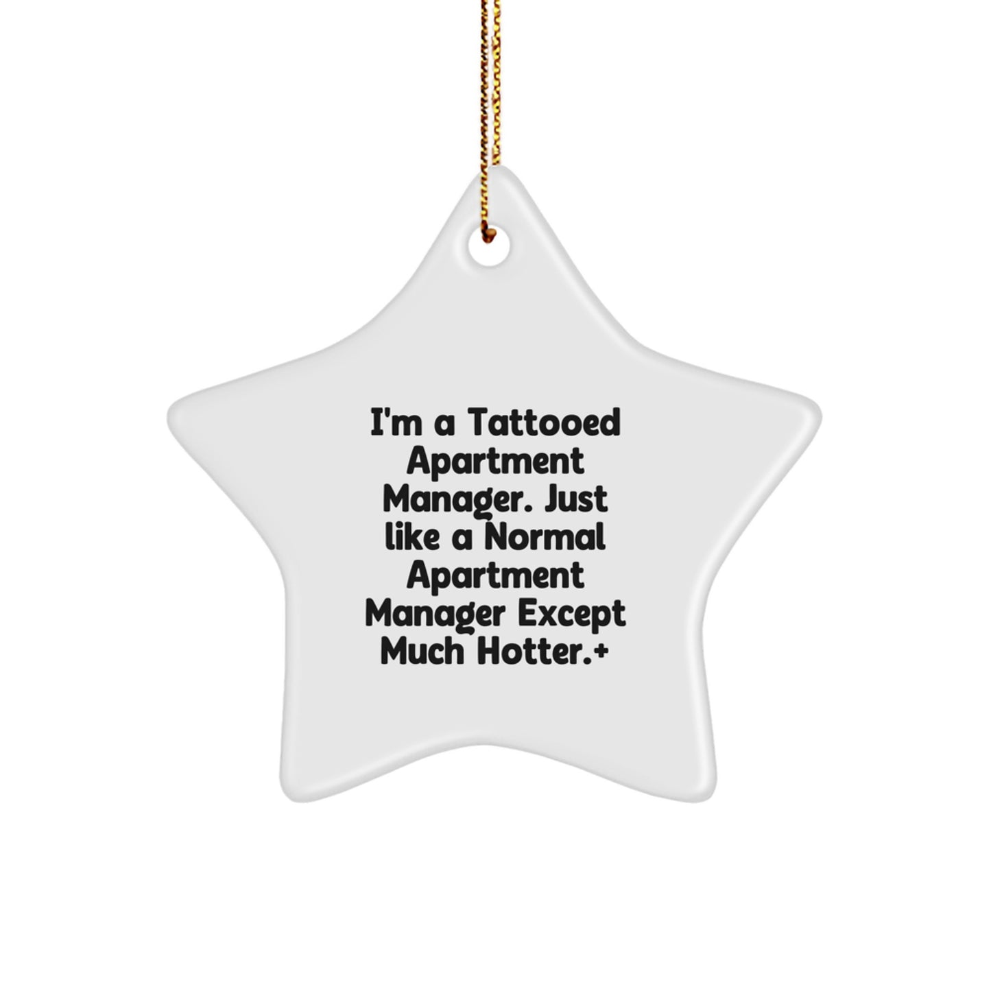 Funny Gifts from Men for Apartment Managers - Hotter Than Normal - Christmas Star Ornament - Image 1