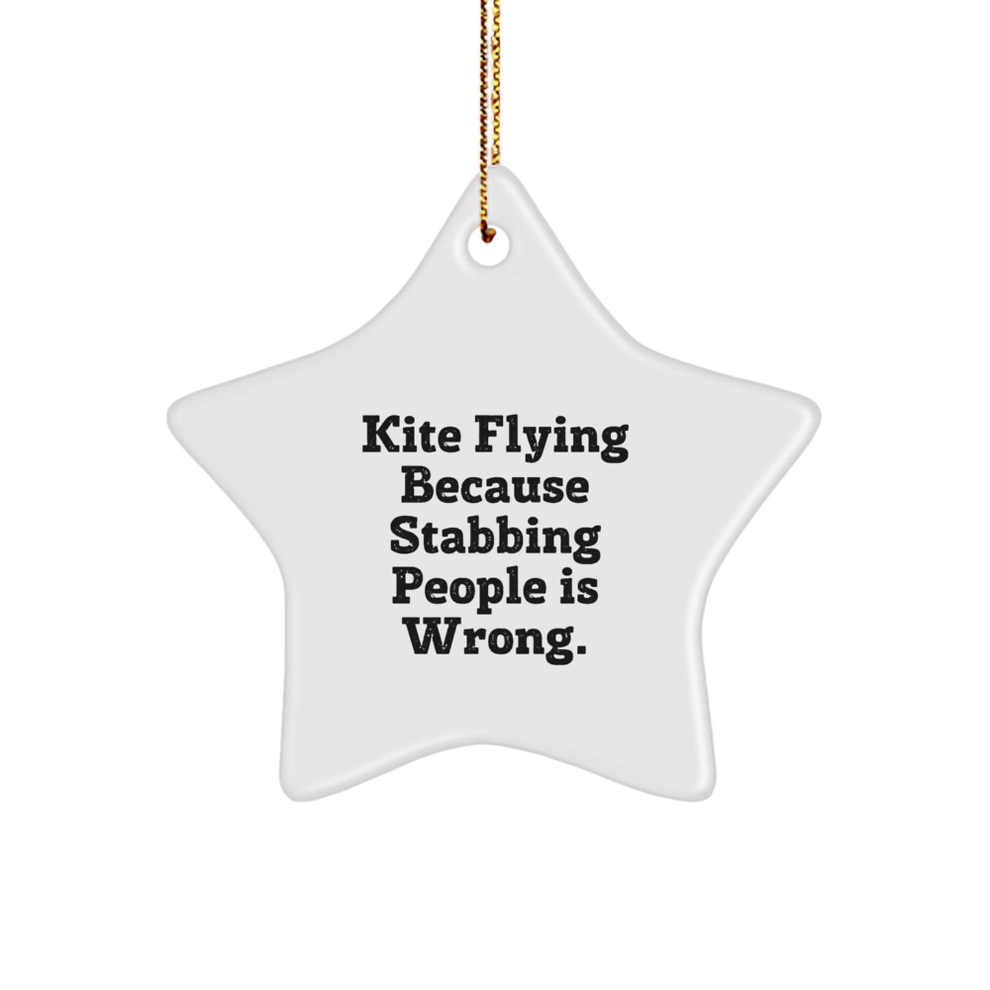 Kite Flying Star Ornament Funny Gift for Kite Enthusiasts, Christmas Unique Decorations from Friends, Star Shaped Gifts for Men, Women, and Family - Image 1