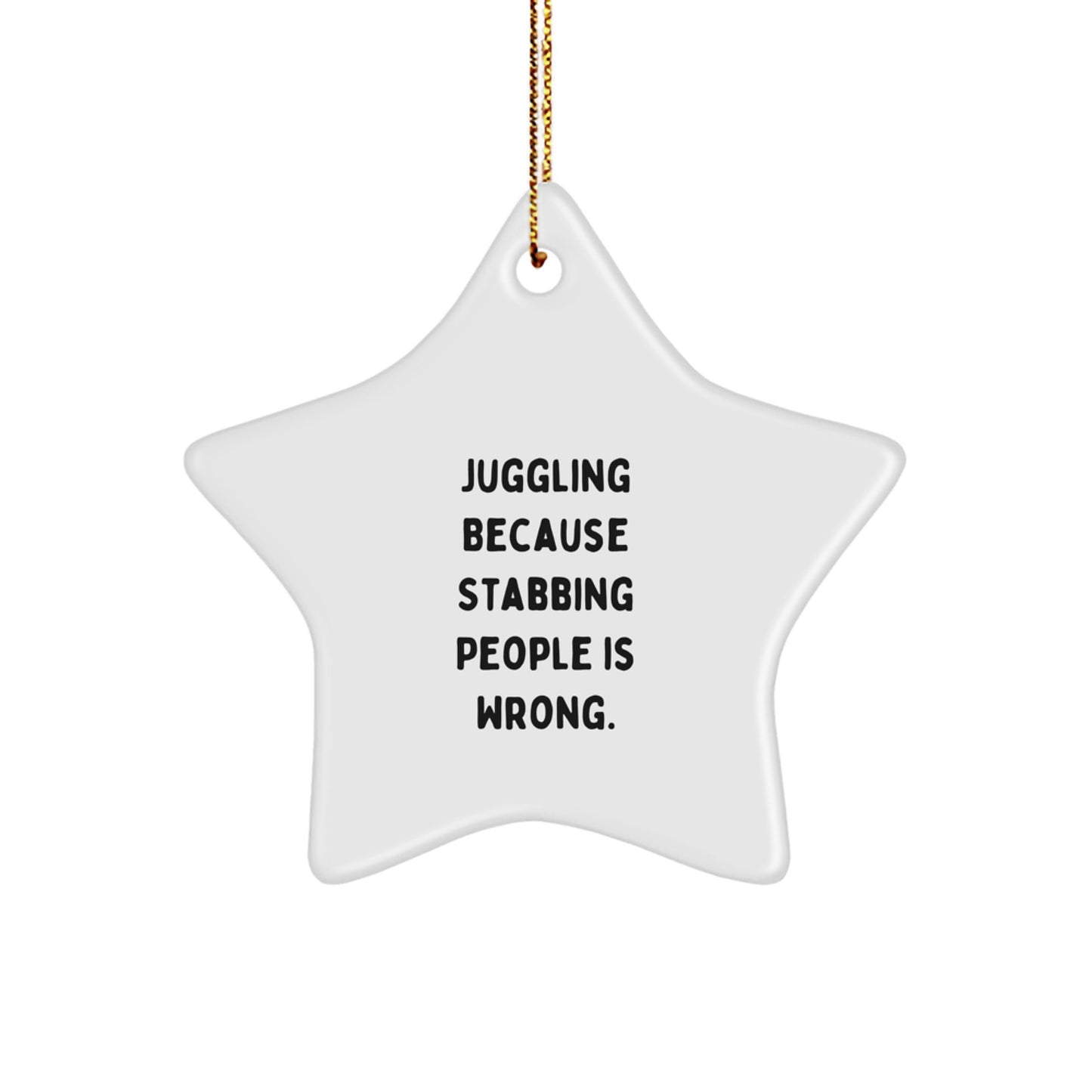 Funny Juggling Star Ornament Gifts for Friends from Men, Unique Christmas Ornaments for Juggling Enthusiasts, Star Gift for Juggling Lovers - Image 1