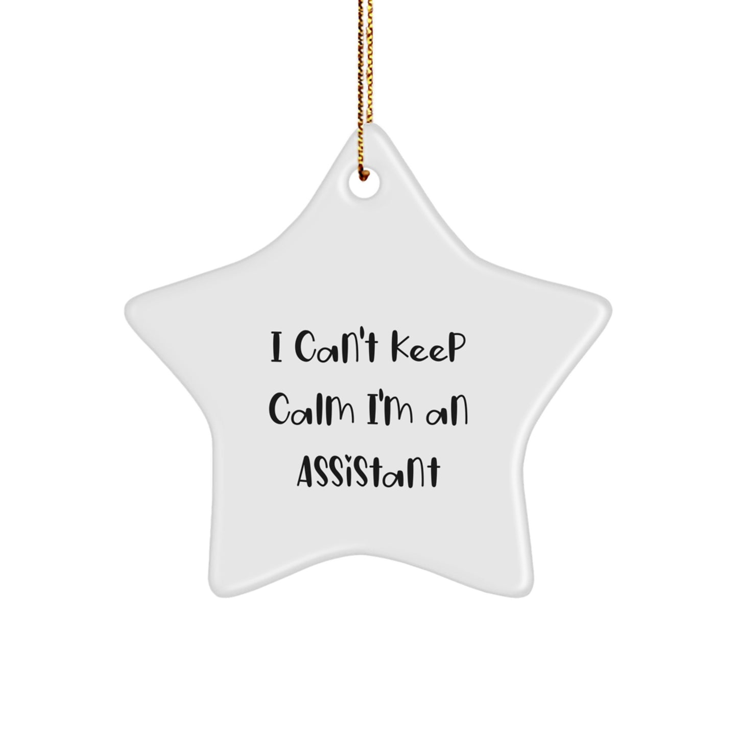 Funny Assistant Star Ornament Gifts from Friends for Christmas - 'I Can't Keep Calm I'm An Assistant' - Image 1