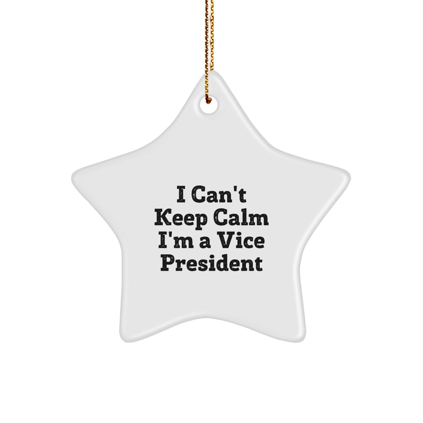 Funny Vice President Gifts from Friends Unique Star Ornament I Can't Keep Calm I'm A Vice President for Christmas - Image 1