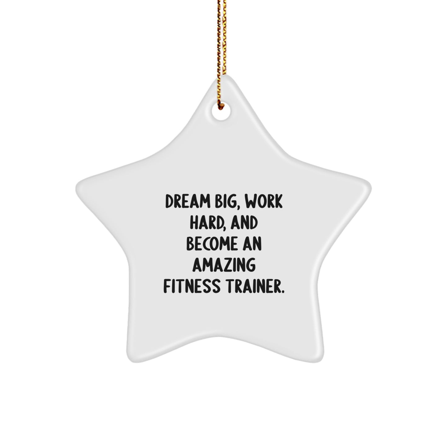 Fitness Trainer Gifts from Friends for Christmas Unique Star Ornaments - Dream Big, Work Hard, Inspire Fitness Trainers to Shine Brightly - Image 1