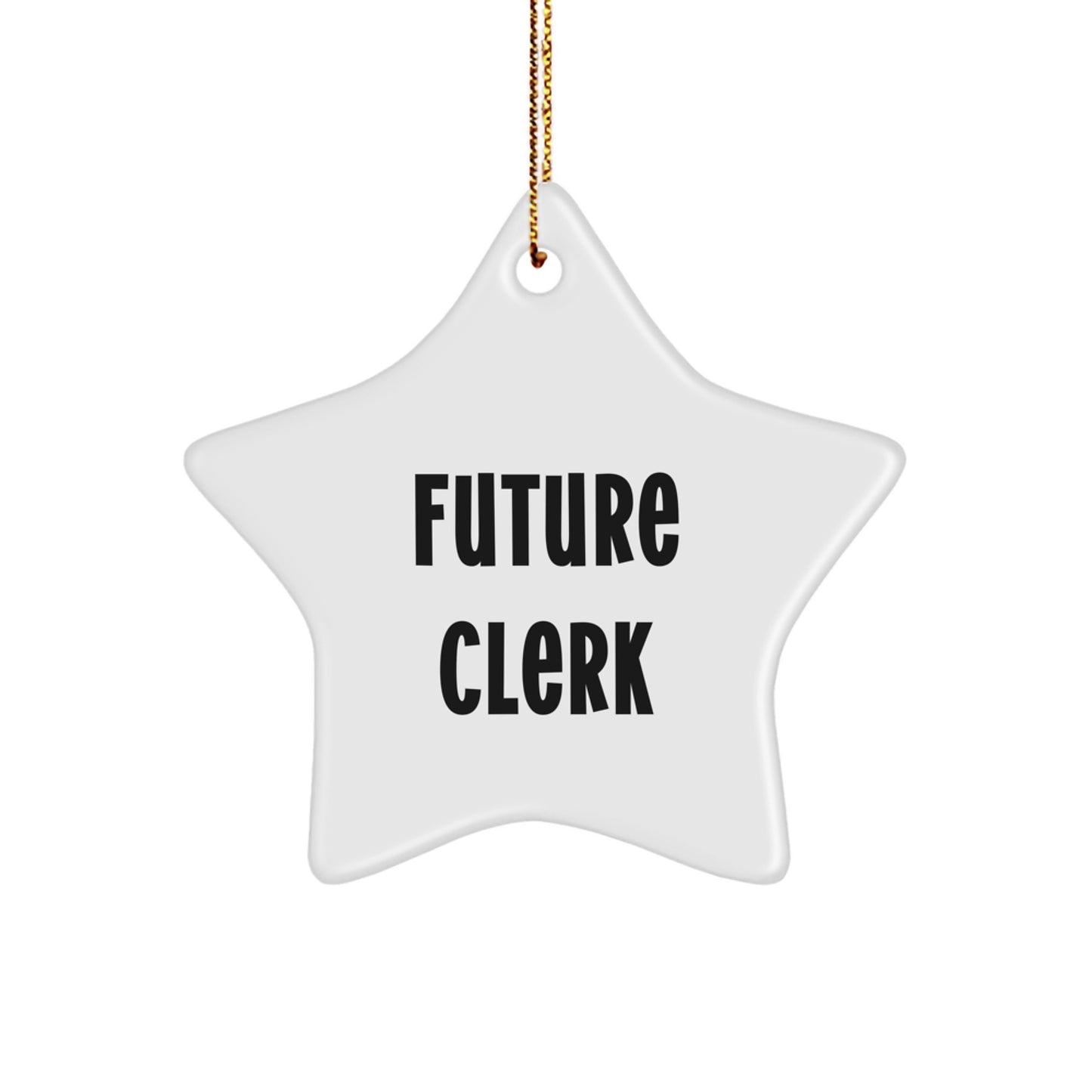 Gifts for Future Clerks - 'May Your Star Rise High' Star Ornament, White, 3.25' Tall, Durable MDF, Ideal Gifts from Family, Friends, or Coworkers for Christmas - Image 1