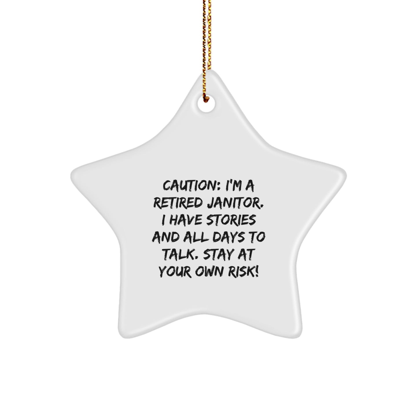 Funny Janitor Gifts from Friends, Star Ornament for Janitor Men, Christmas Unique Star Shaped Decor - Image 1