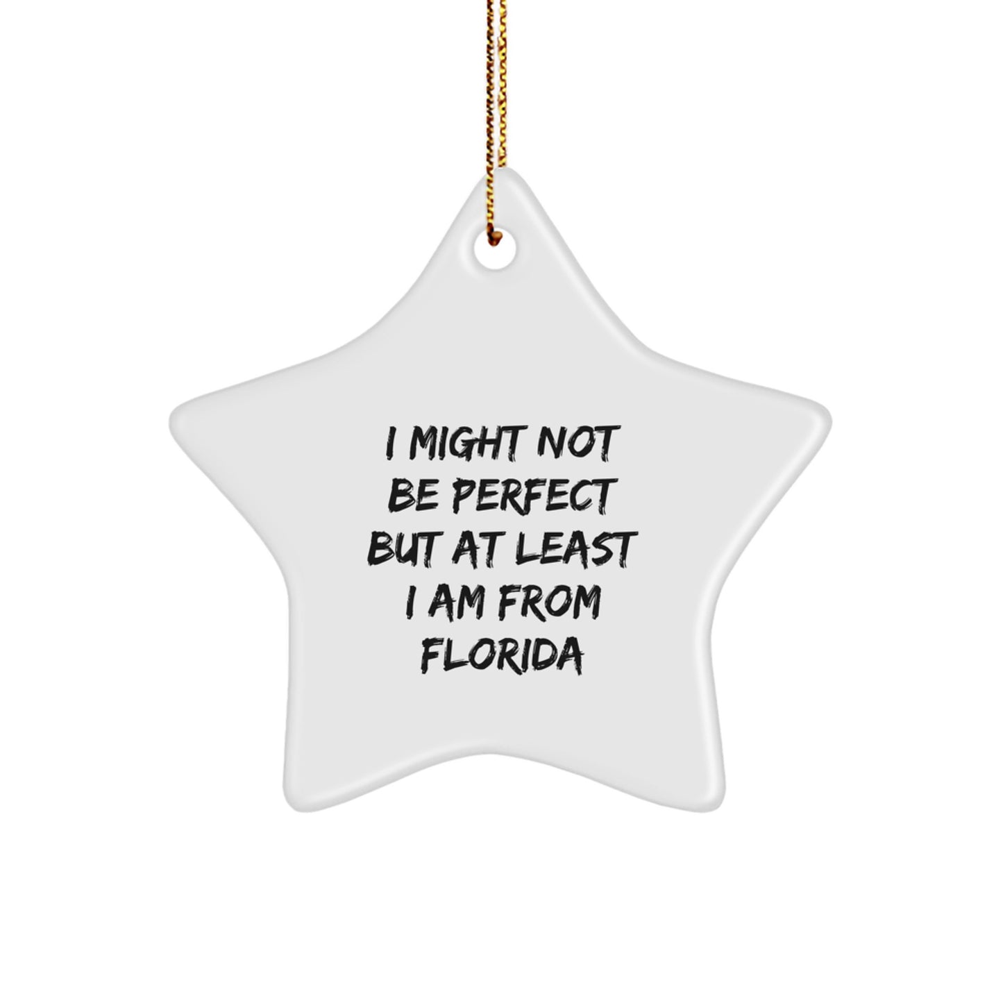 Florida Fun Star Ornament, Funny Gift from Florida for Florida Men, Florida Unique Christmas Unique Gifts for Florida Women - Image 1