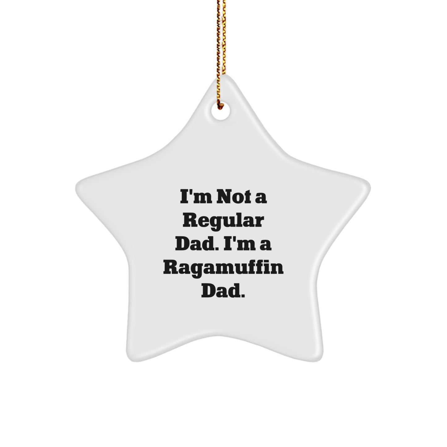 Ragamuffin Cat Star Ornament Funny Gift for Dad from Men, Unique Christmas Decorations - Image 1
