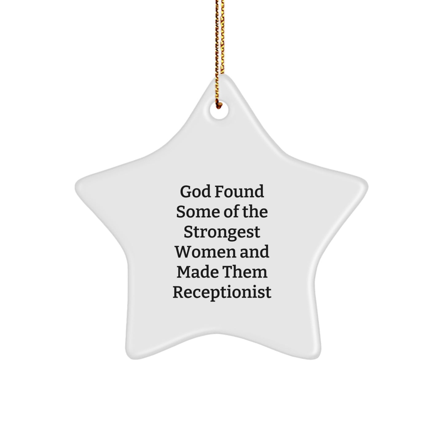 Funny Inspirational Christmas Unique Gifts from Men to Receptionist Star Ornament, Cute Receptionist Quotes Star Decoration, Unique Gifts for Women Coworkers Friends - Image 1